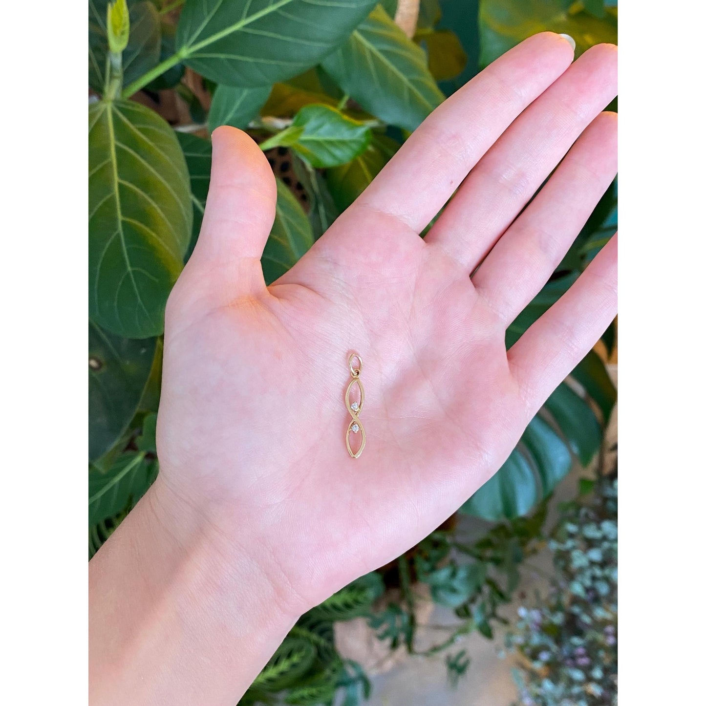 Vintage 14k Yellow Gold Clear Sapphire Stick Pin Conversion Charm