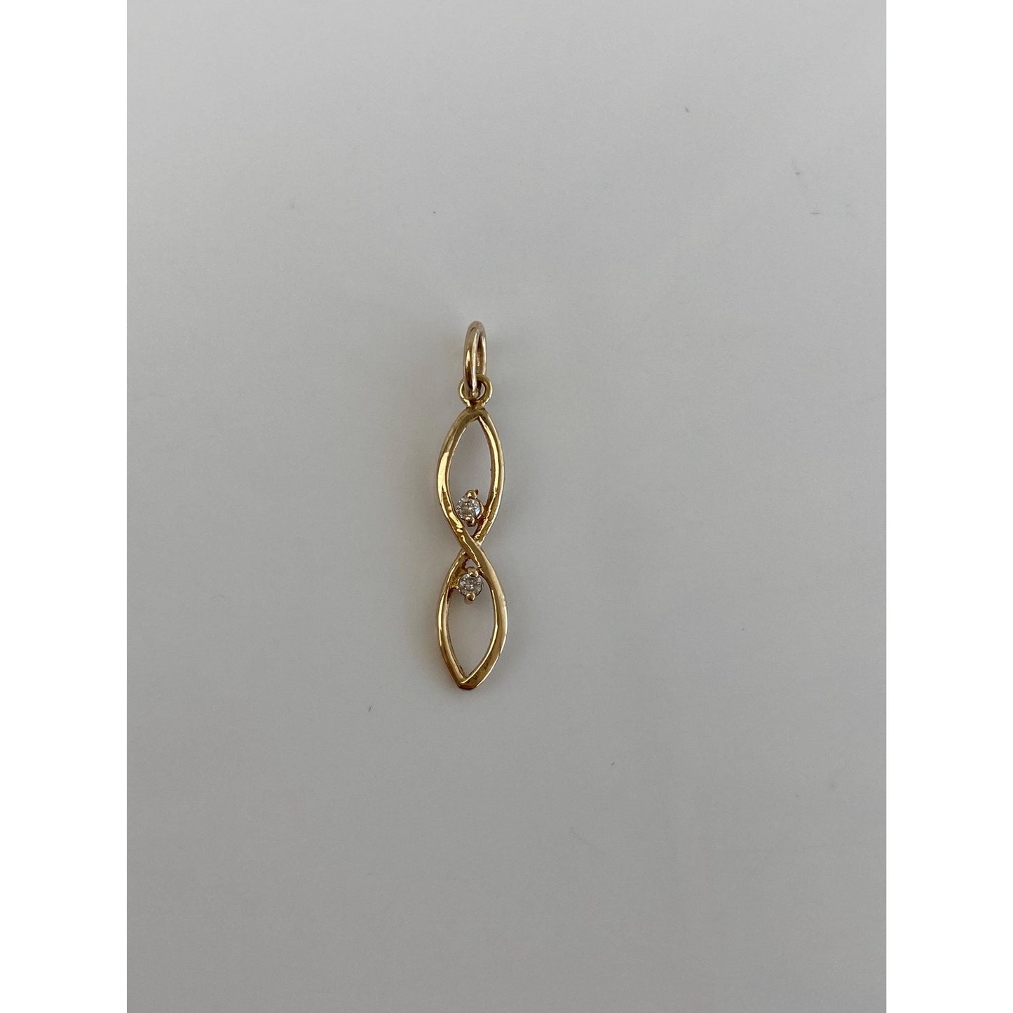 Vintage 14k Yellow Gold Clear Sapphire Stick Pin Conversion Charm