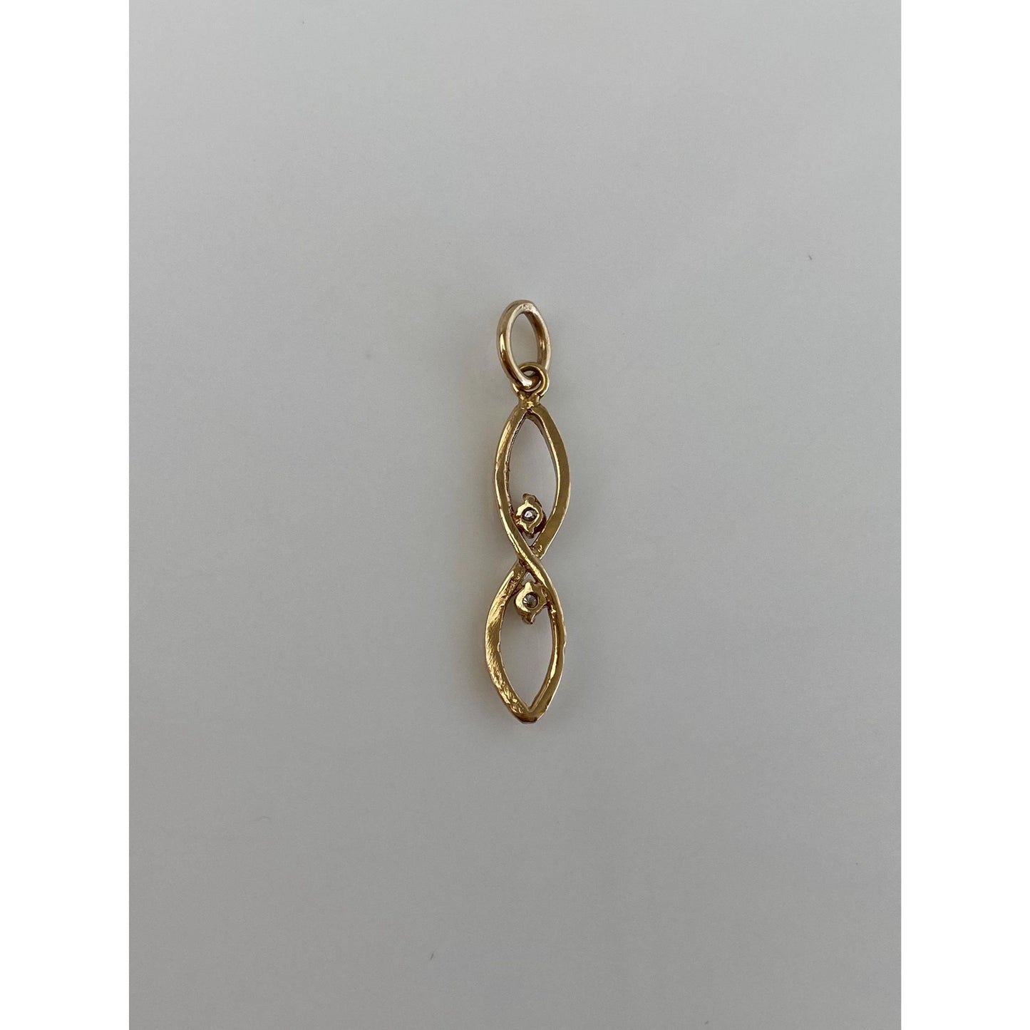Vintage 14k Yellow Gold Clear Sapphire Stick Pin Conversion Charm