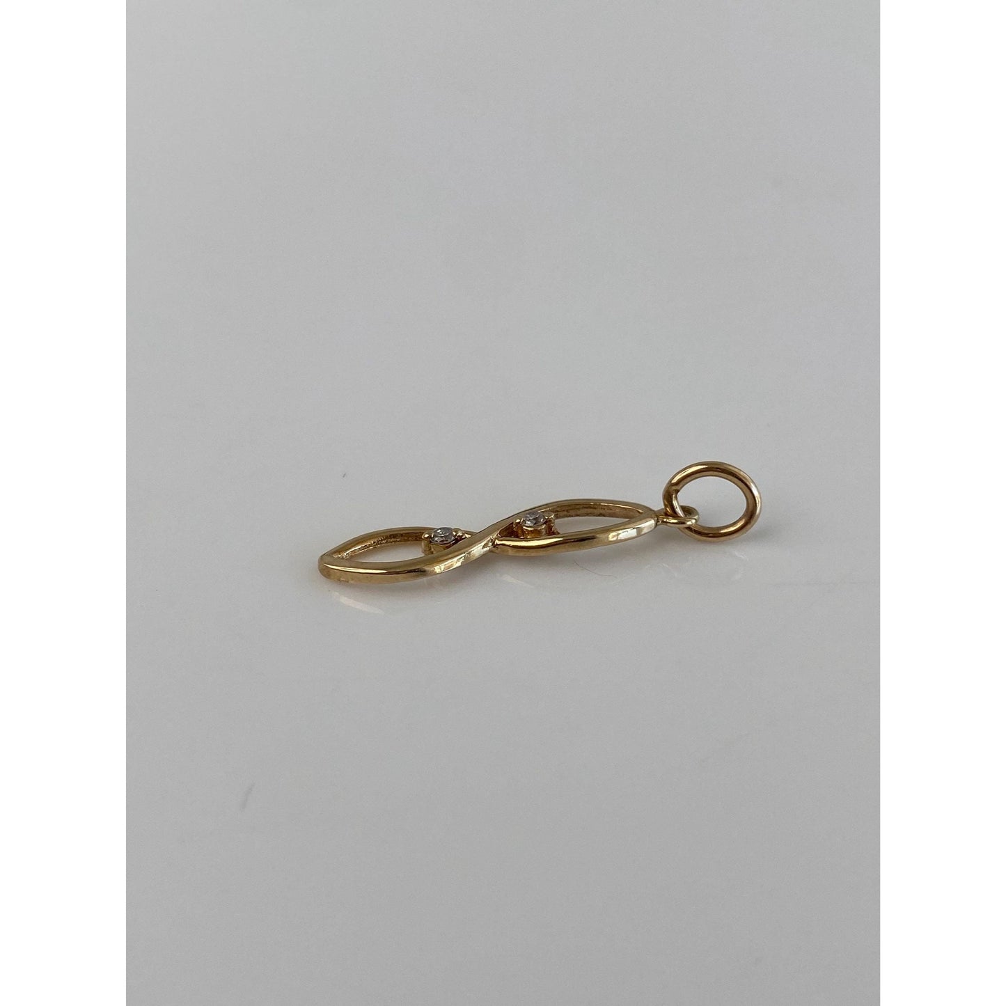 Vintage 14k Yellow Gold Clear Sapphire Stick Pin Conversion Charm