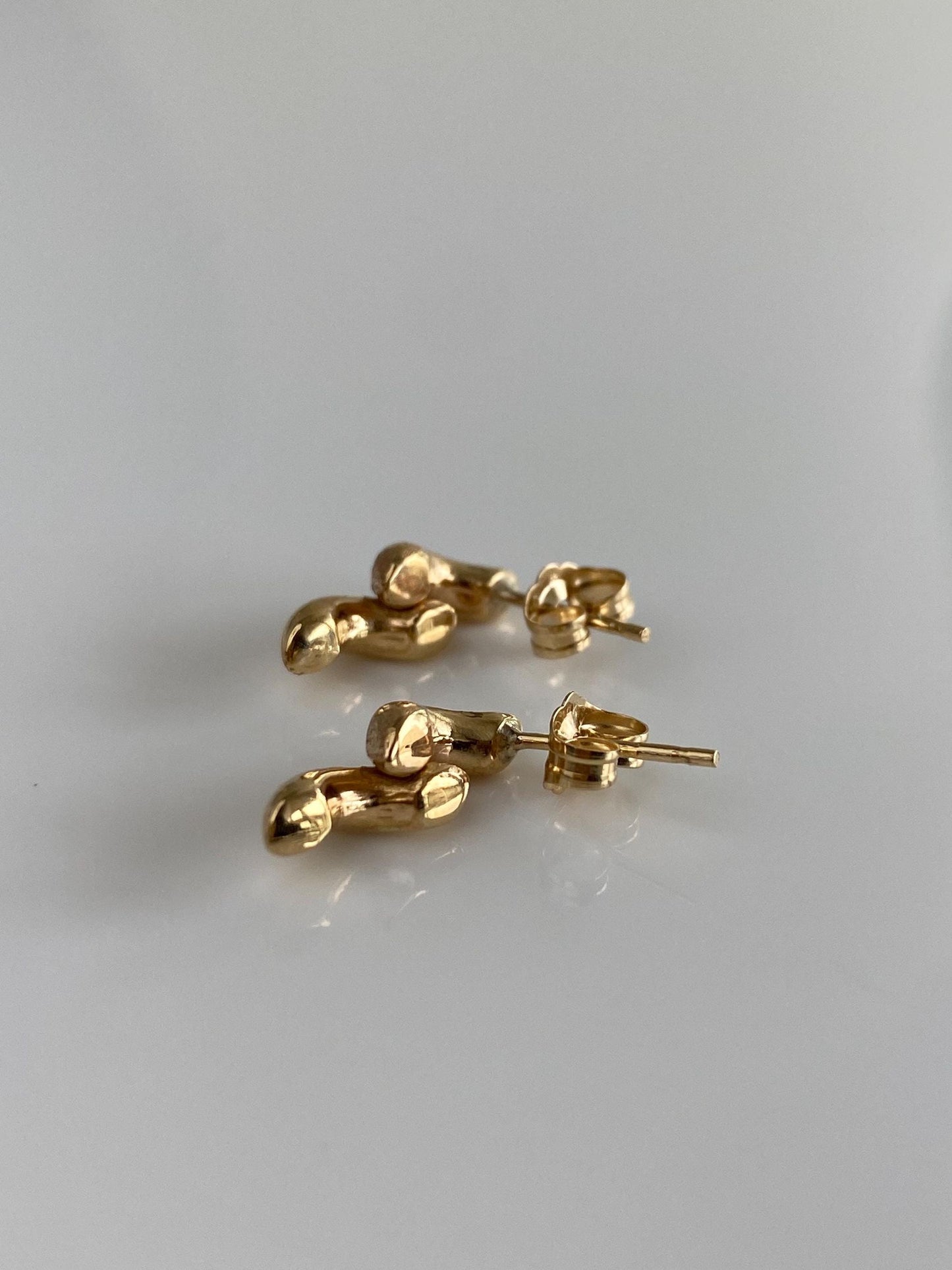Vintage Solid 18k Yellow Gold Twist Drop Earrings