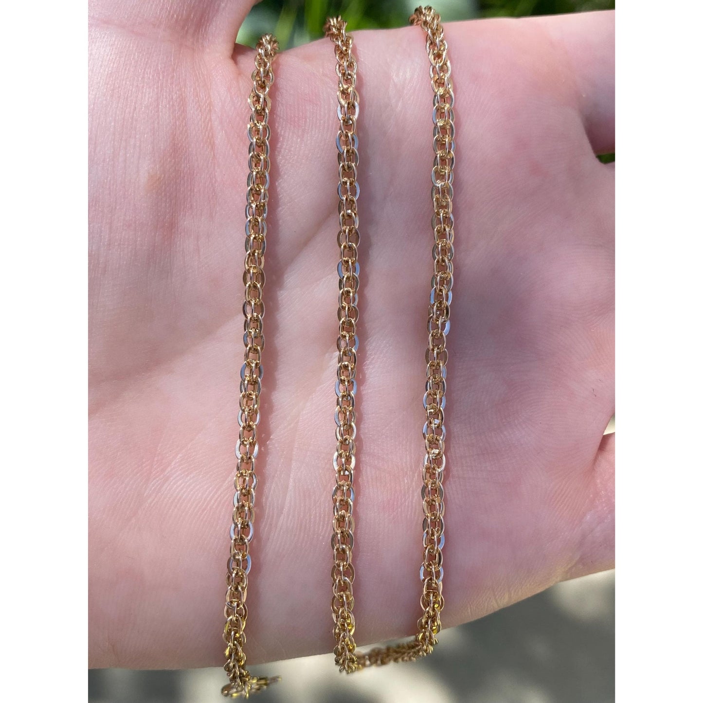 Vintage Solid 14k Rosey Gold Chain Necklace - 24 inches