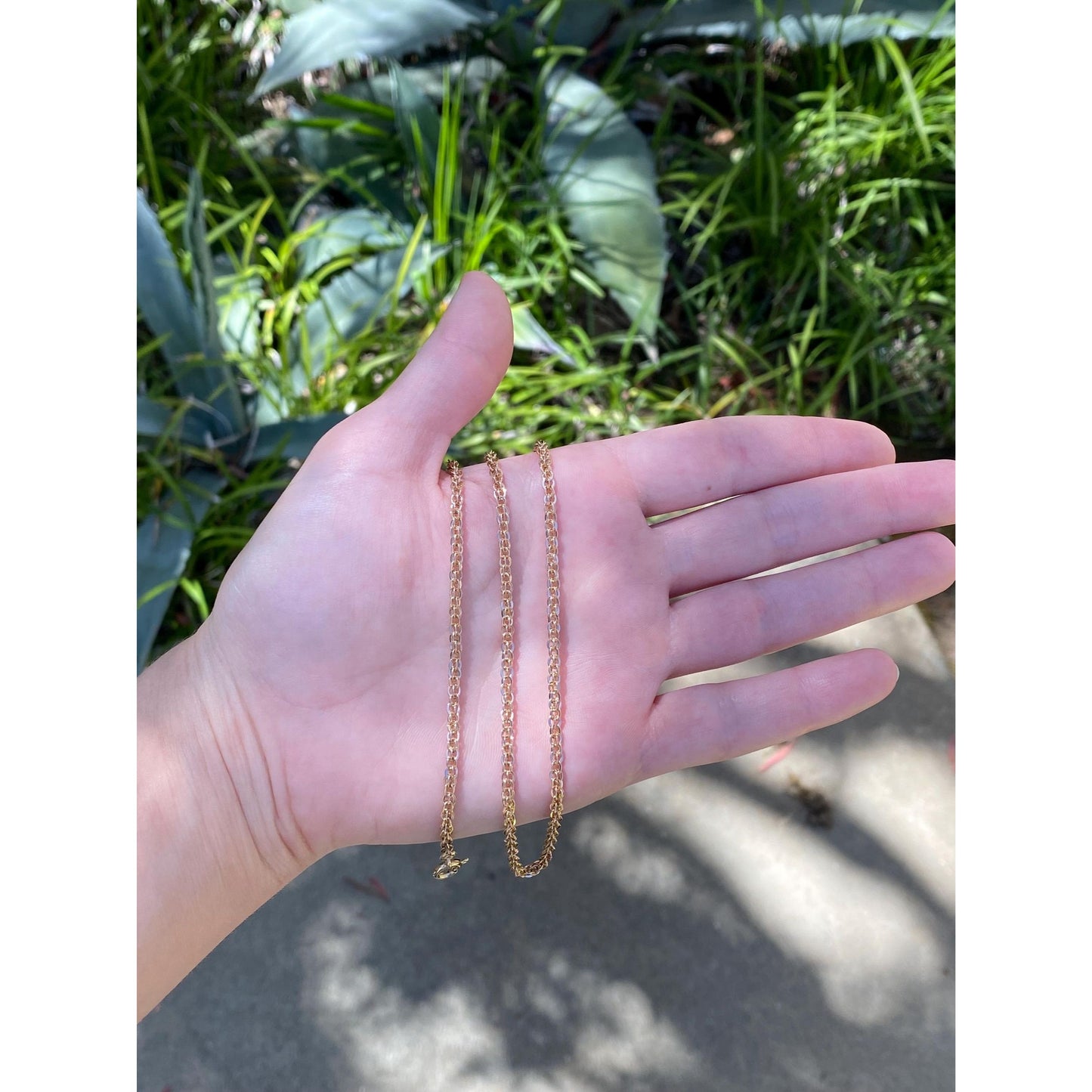 Vintage Solid 14k Rosey Gold Chain Necklace - 24 inches