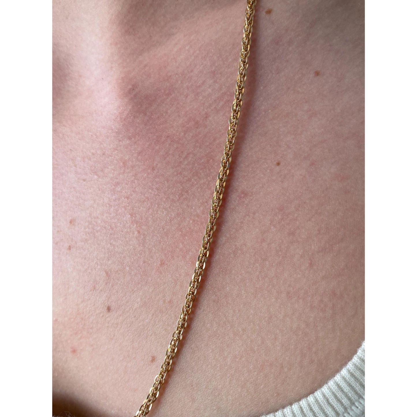 Vintage Solid 14k Rosey Gold Chain Necklace - 24 inches