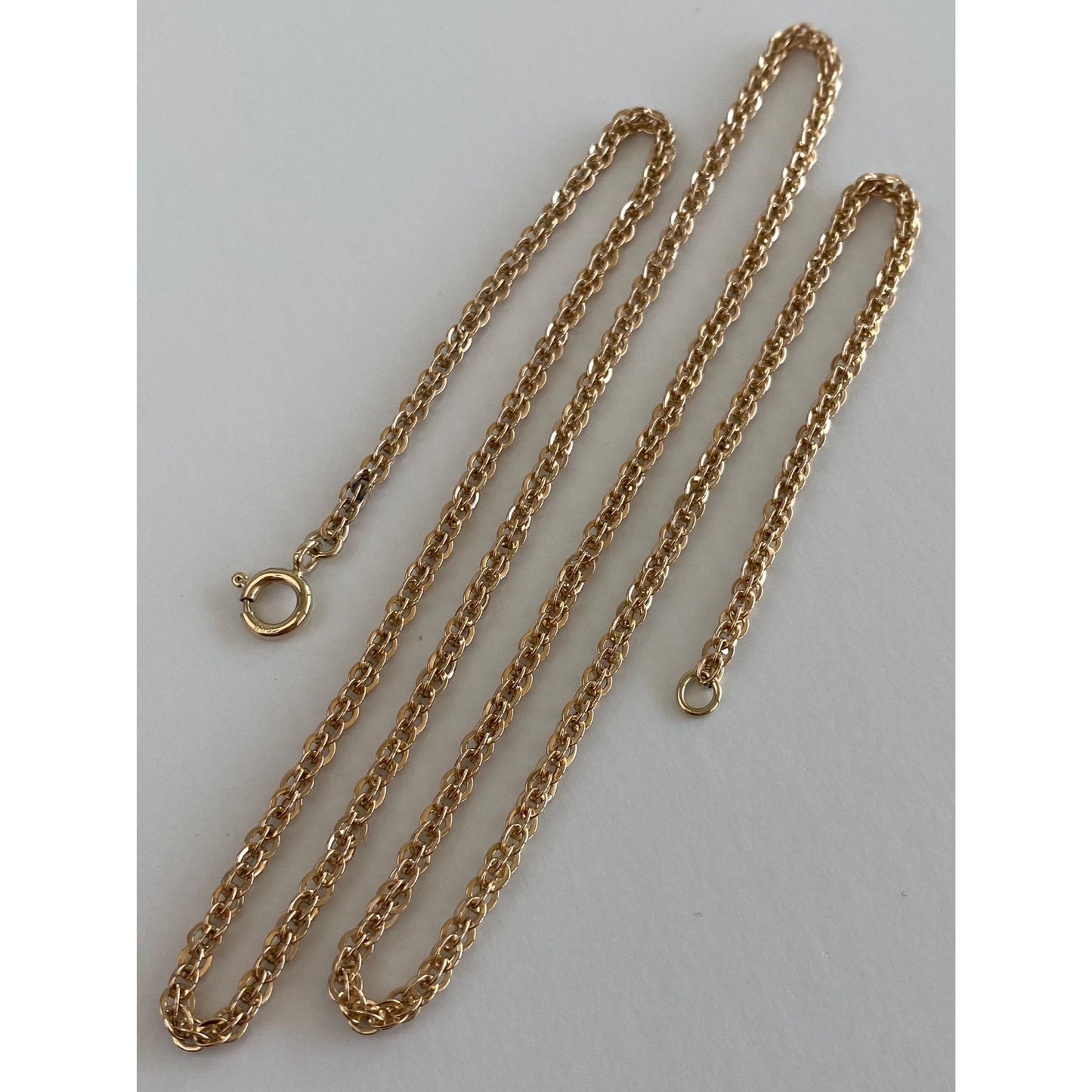 Vintage Solid 14k Rosey Gold Chain Necklace - 24 inches