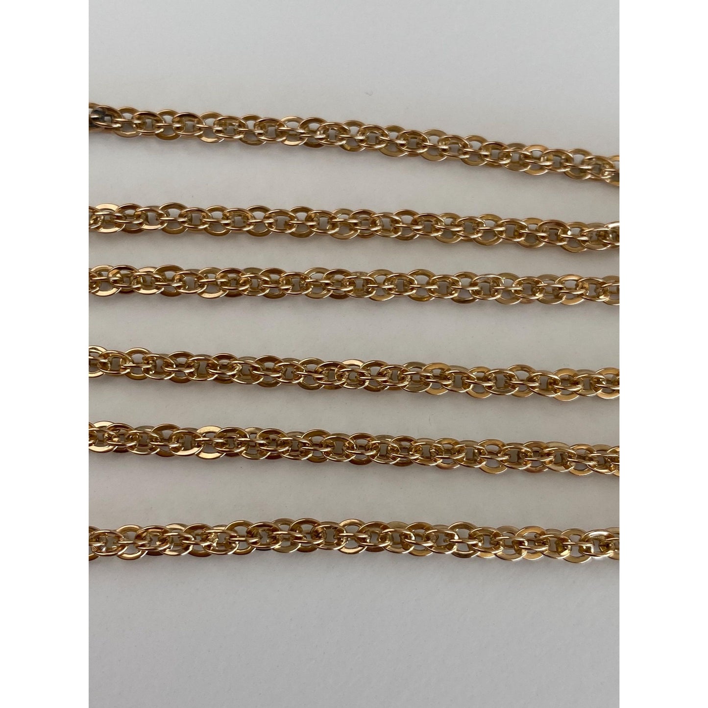 Vintage Solid 14k Rosey Gold Chain Necklace - 24 inches