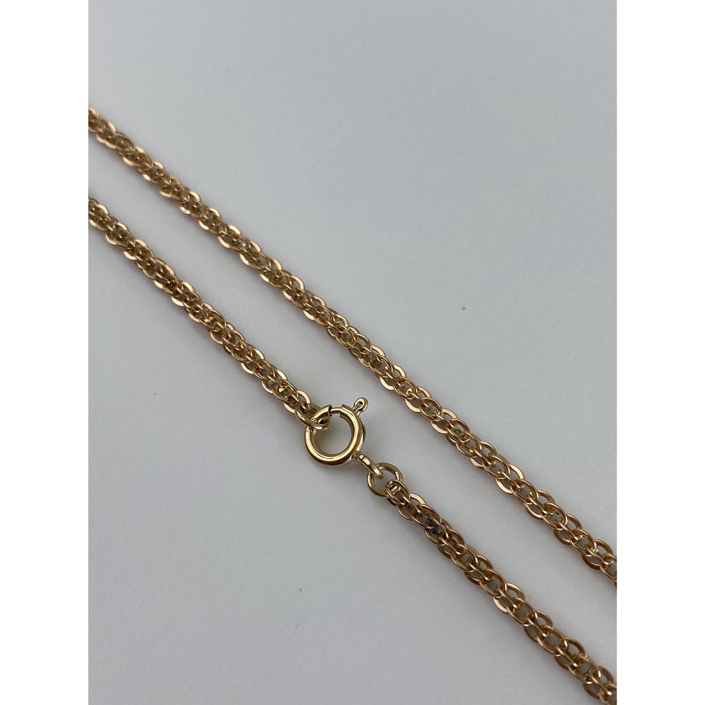 Vintage Solid 14k Rosey Gold Chain Necklace - 24 inches