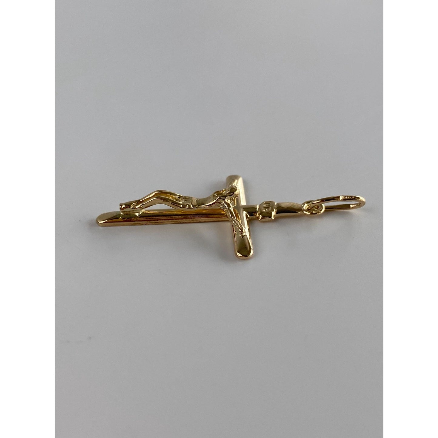 Vintage Solid 14k Yellow Gold Crucifix Cross Charm