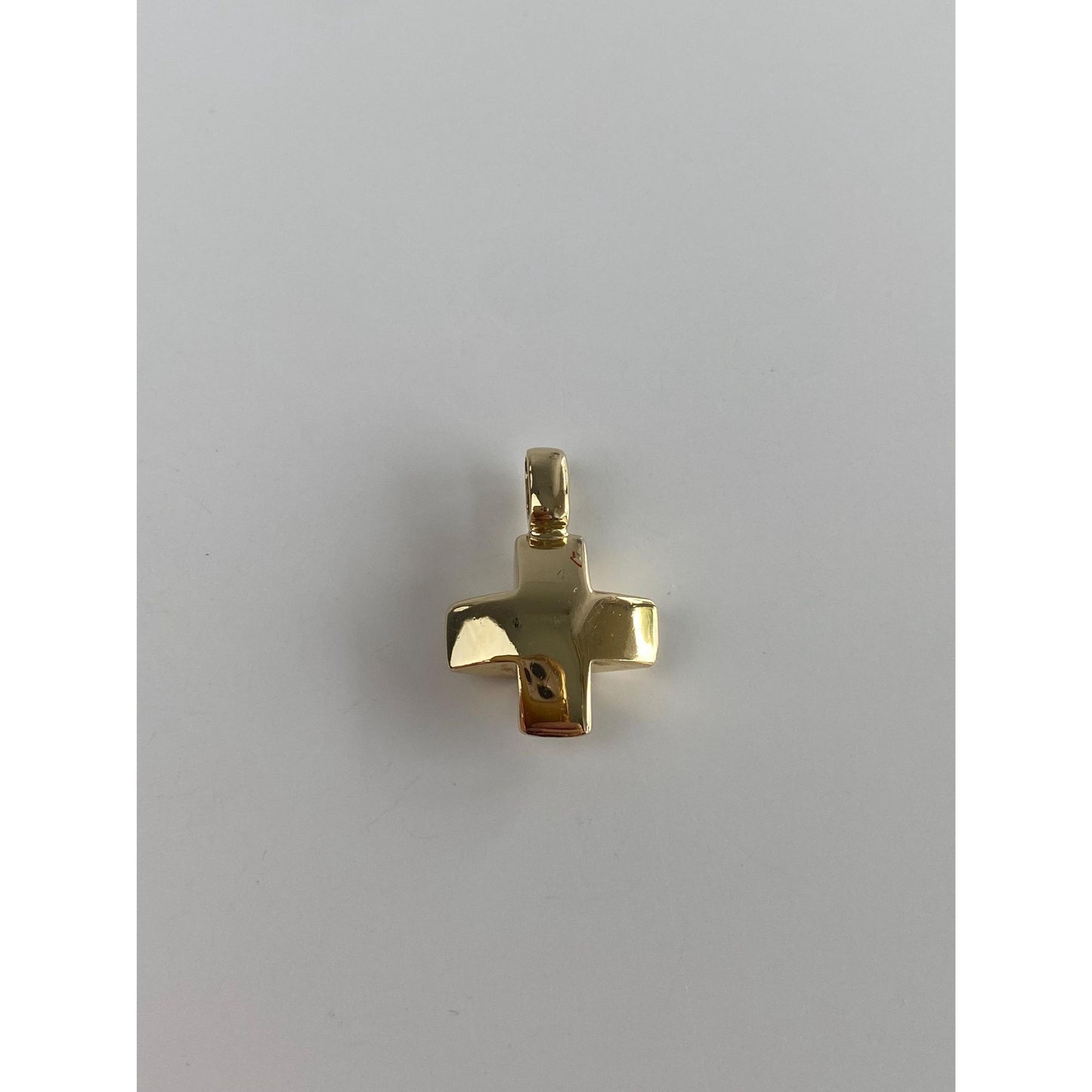 Vintage 14k Yellow Gold Puffy Cross Charm