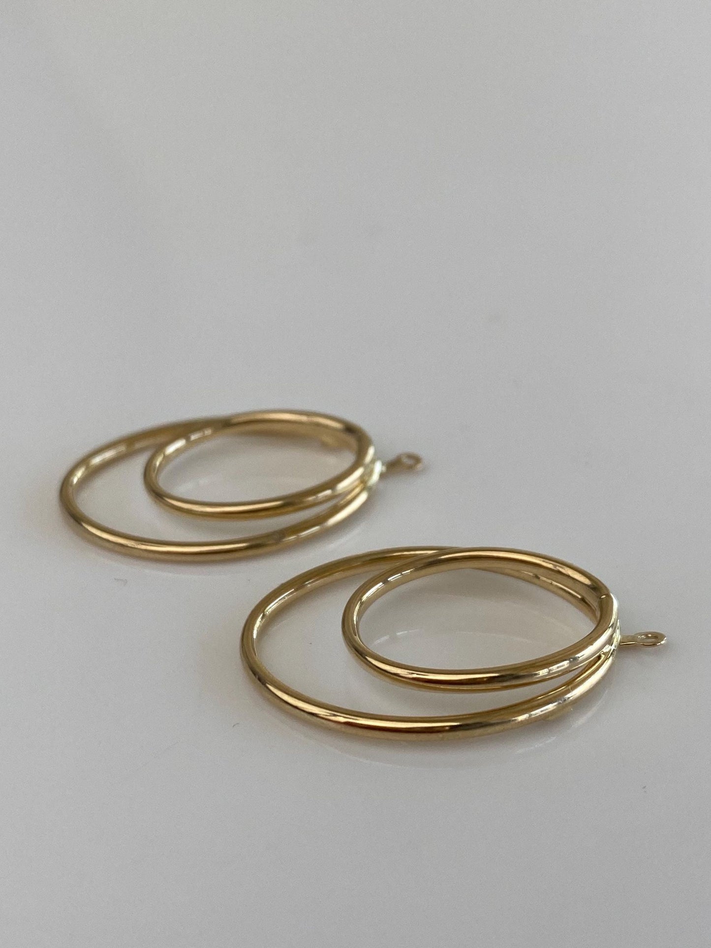 Vintage 14k Yellow Gold Ovals Earring Jackets