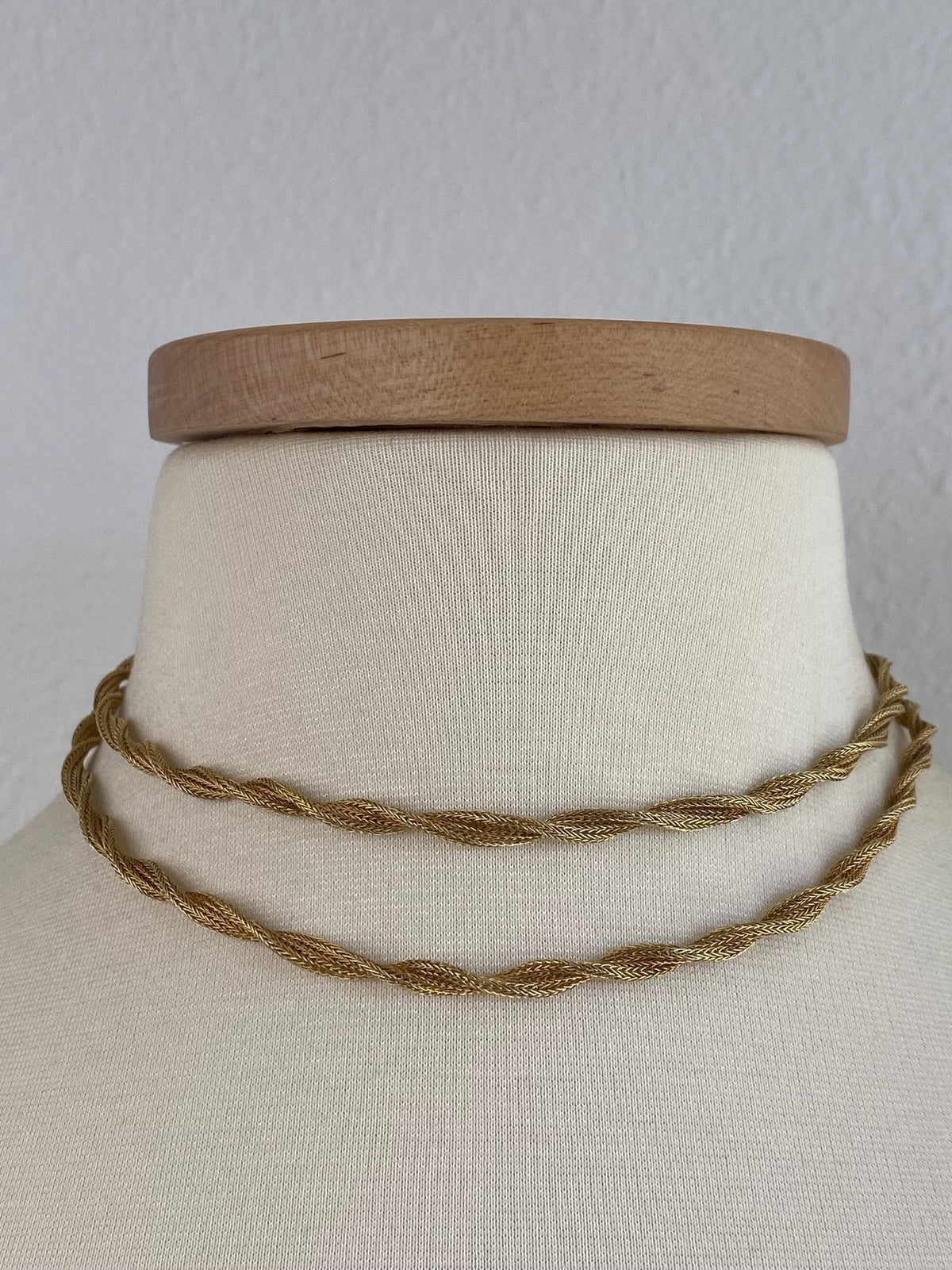 Solid 14k Yellow Gold Woven Twisted Necklace - 31.5 inches