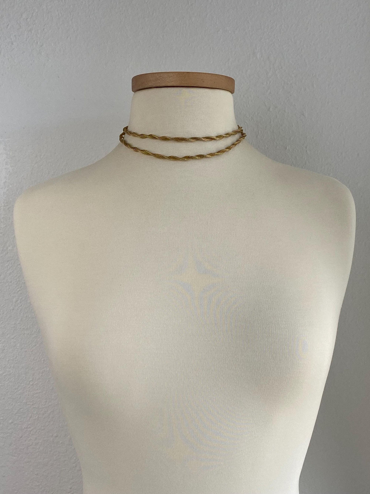Solid 14k Yellow Gold Woven Twisted Necklace - 31.5 inches