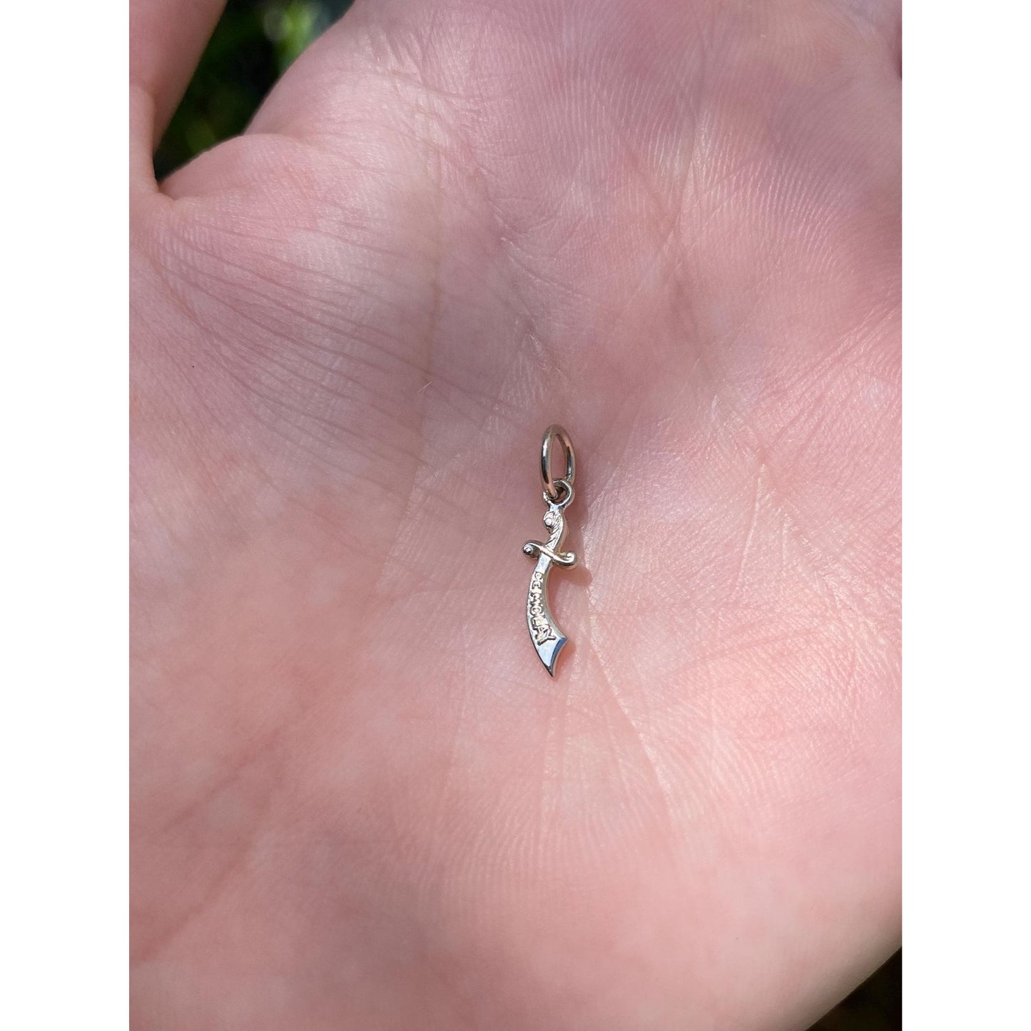 Vintage Solid 18k White Gold DeMolay Sword Charm