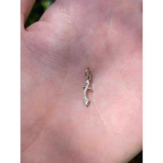 Vintage Solid 18k White Gold DeMolay Sword Charm