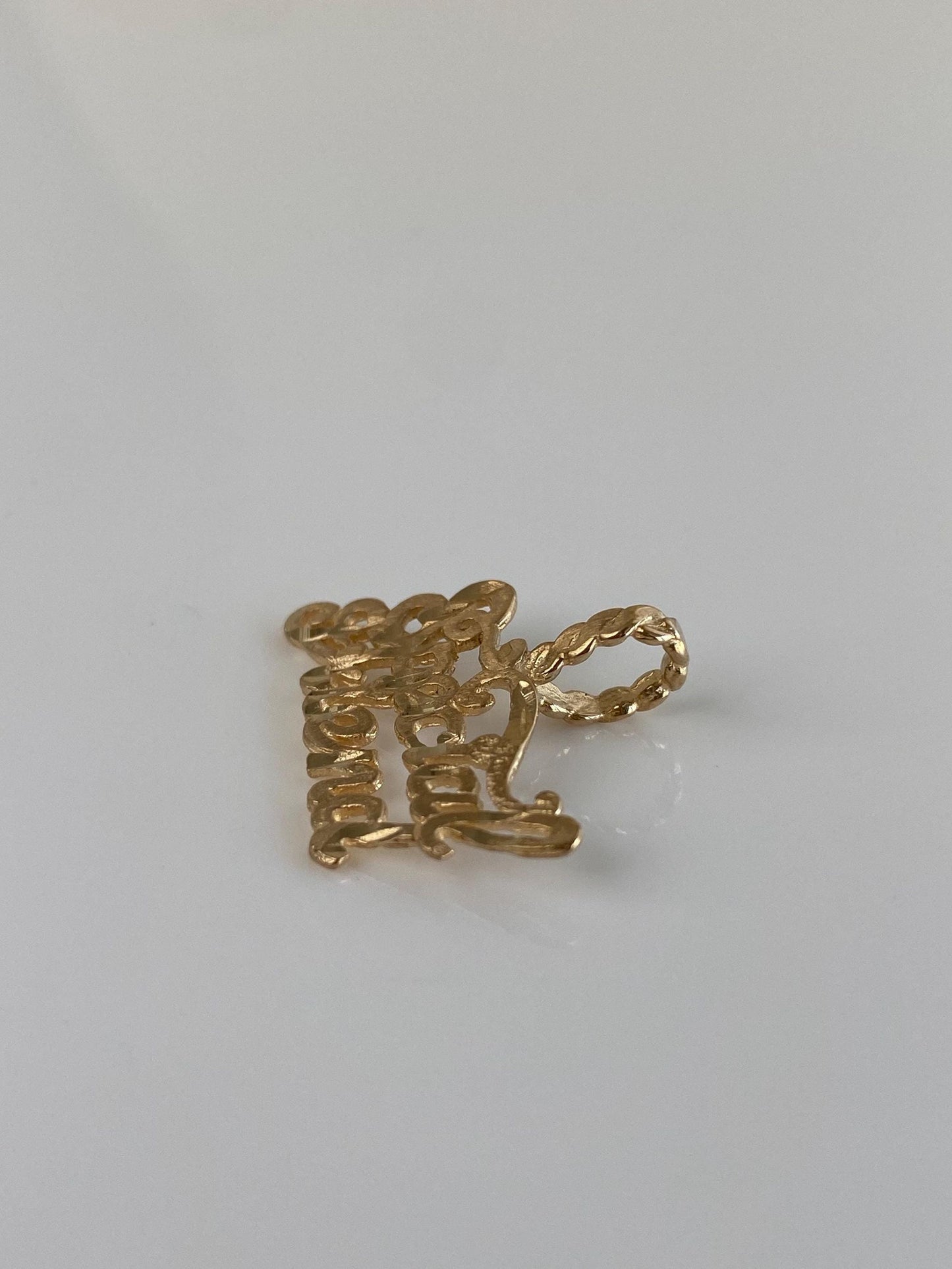 Vintage Solid 14k Yellow Gold Diamond Cut Special Friend Charm