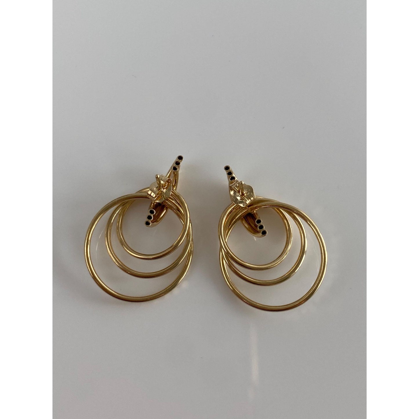 Vintage 14k Yellow Gold Layered Stud Earrings