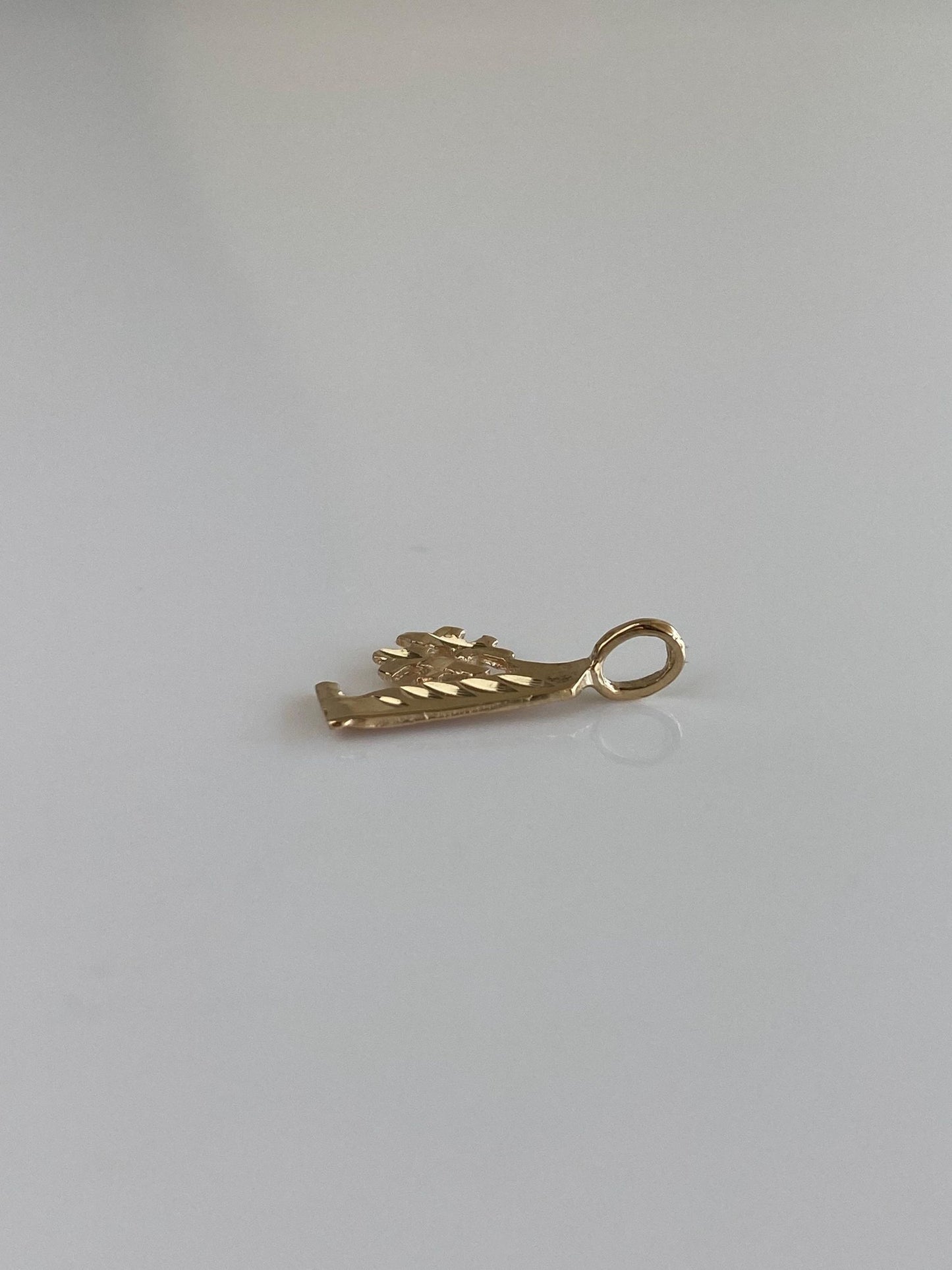 Vintage Solid 14k Yellow Gold Diamond Cut #1 Charm