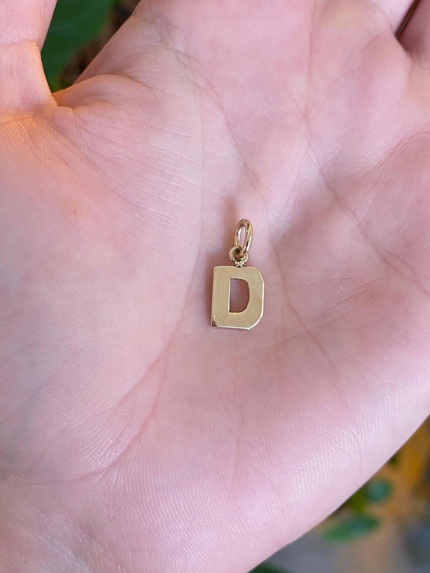 Vintage Solid 14k Yellow Gold Initial 'D' Charm
