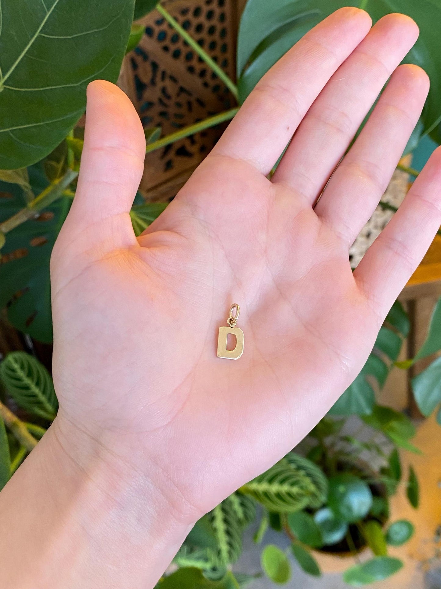 Vintage Solid 14k Yellow Gold Initial 'D' Charm