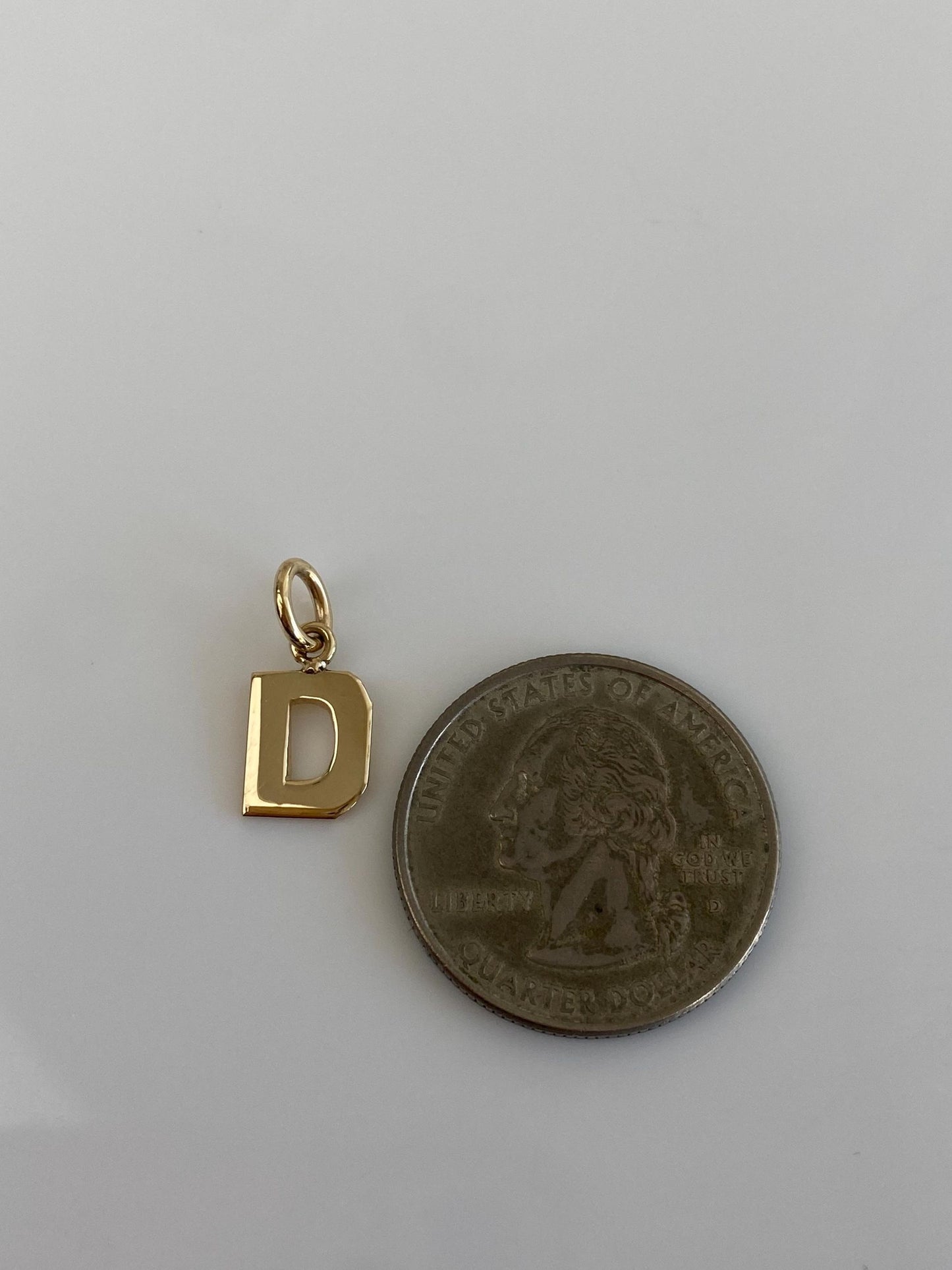 Vintage Solid 14k Yellow Gold Initial 'D' Charm