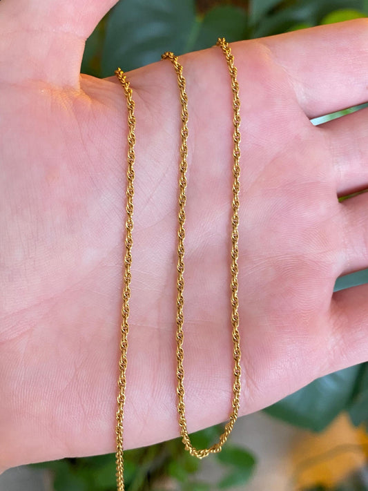 Vintage Solid 14k Yellow Gold Chain Necklace - 19.75 inches