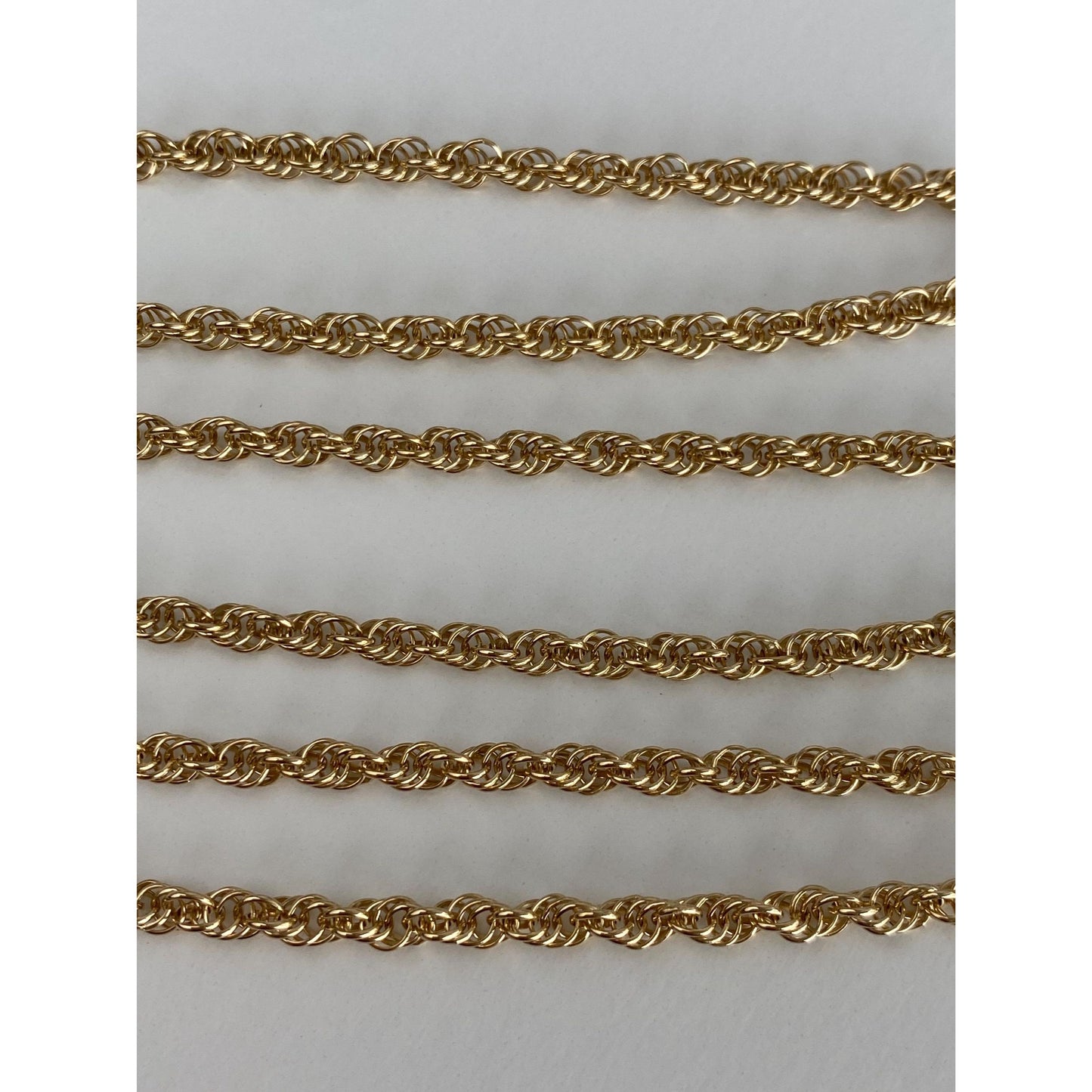 Vintage Solid 14k Yellow Gold Rope Chain Necklace - 24.5 inches
