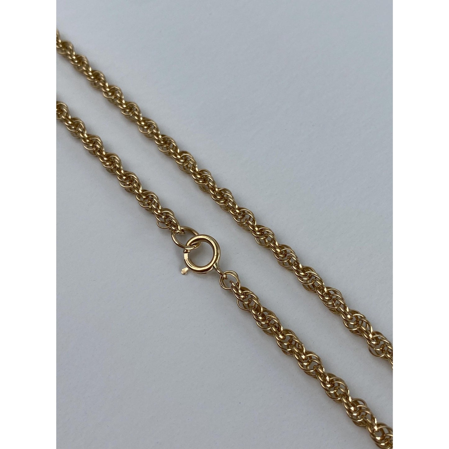 Vintage Solid 14k Yellow Gold Rope Chain Necklace - 24.5 inches