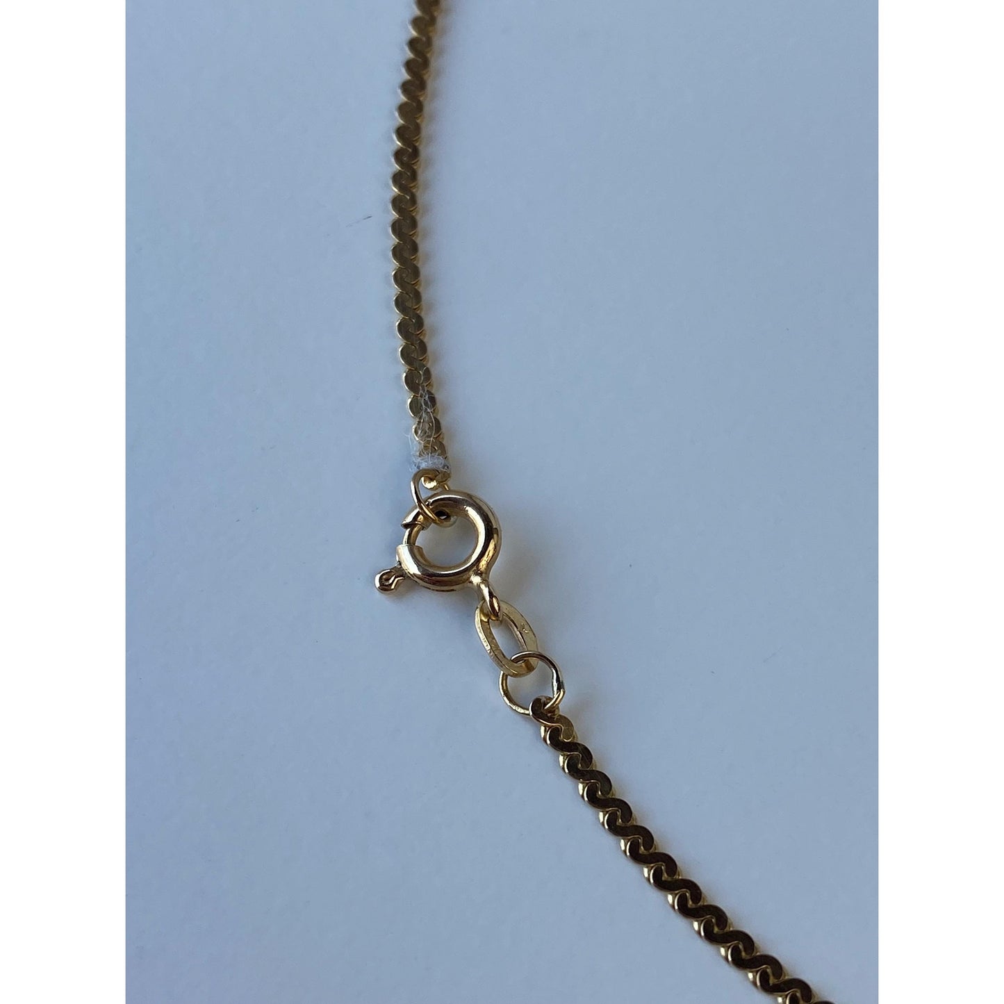 Vintage Solid 18k Yellow Gold Chunky Serpentine Chain Necklace - 16.25 inches