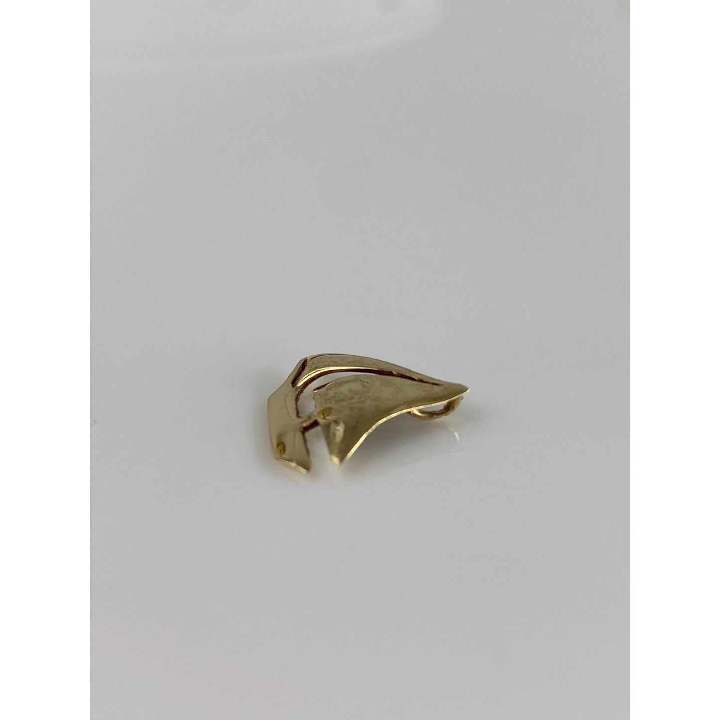 Solid 14k Yellow Gold Sailboat Slide Charm