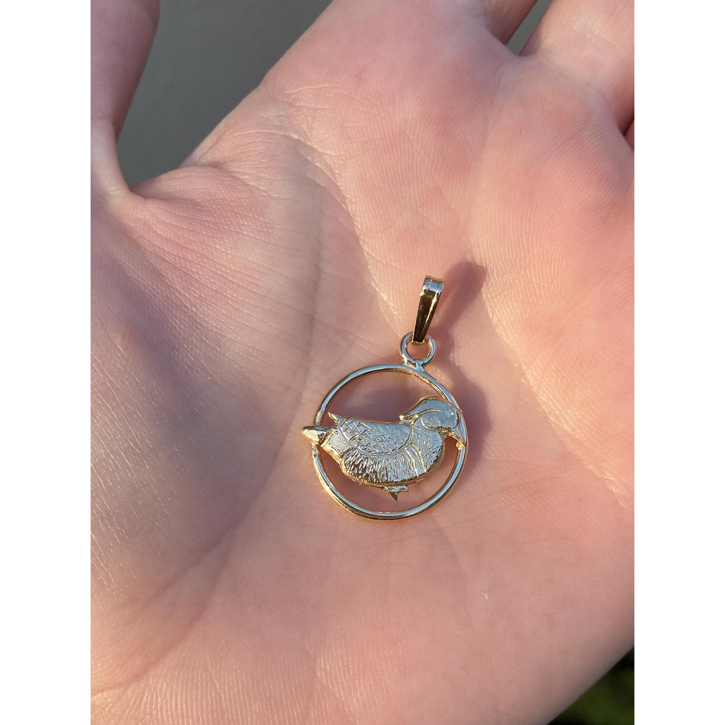 Vintage Solid 14k Yellow Gold Bird Charm