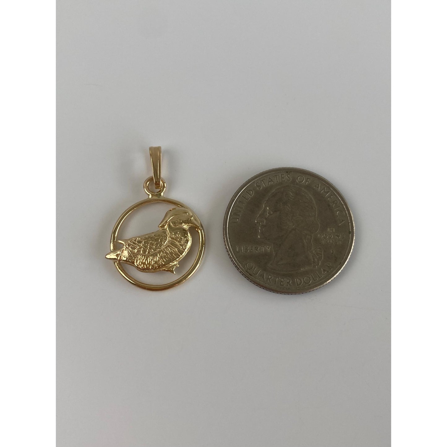 Vintage Solid 14k Yellow Gold Bird Charm