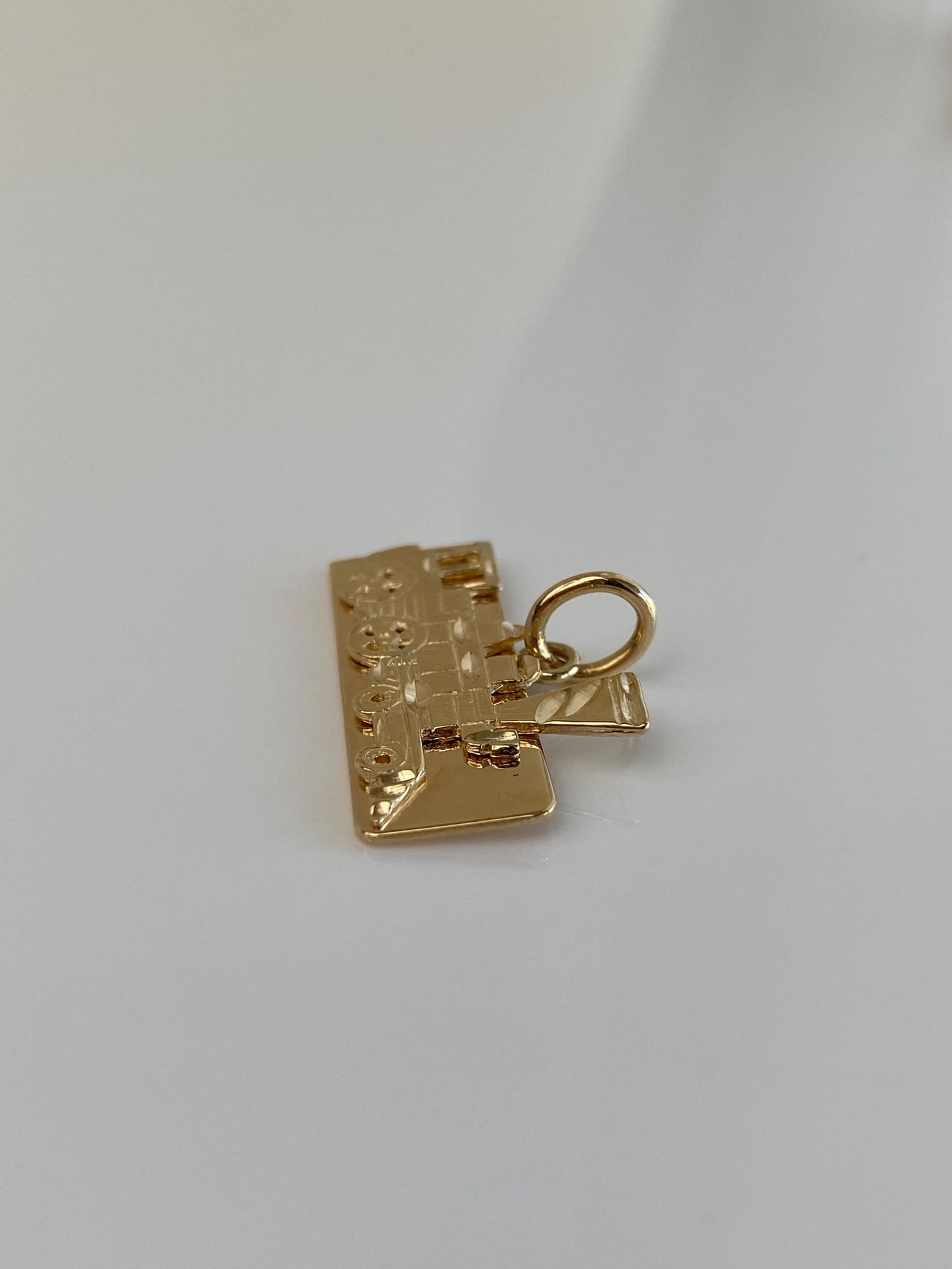 Vintage Solid 14k Yellow Gold Train Charm