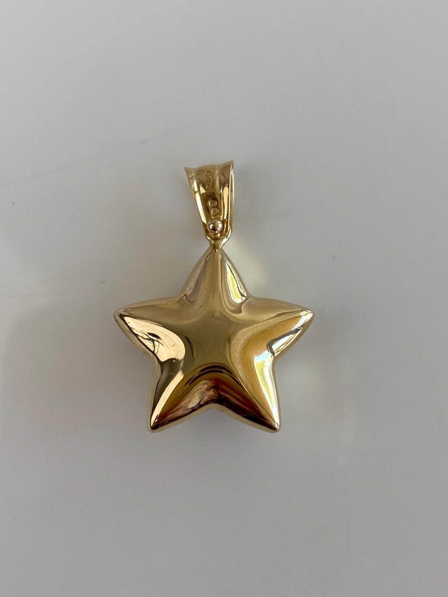 Vintage 14k Yellow Gold Star Face Charm