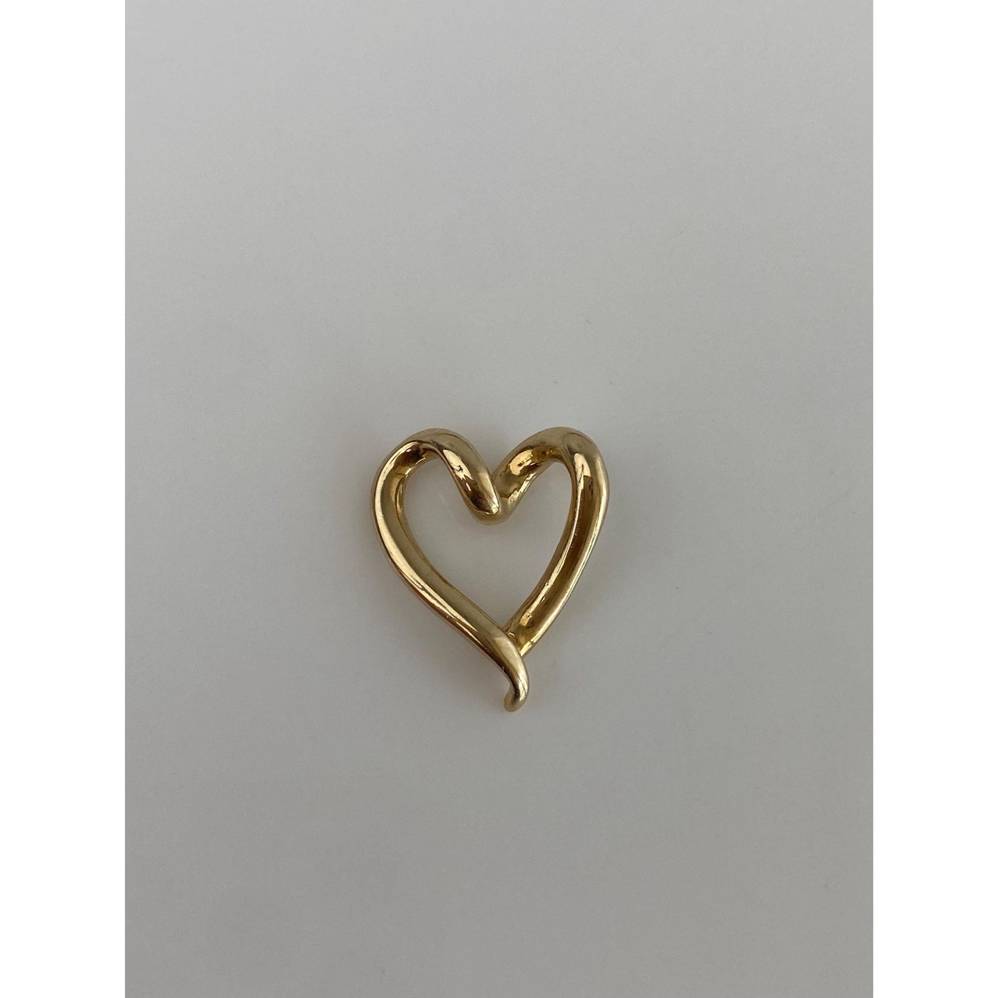 Solid 14k Yellow Gold Open Heart Charm