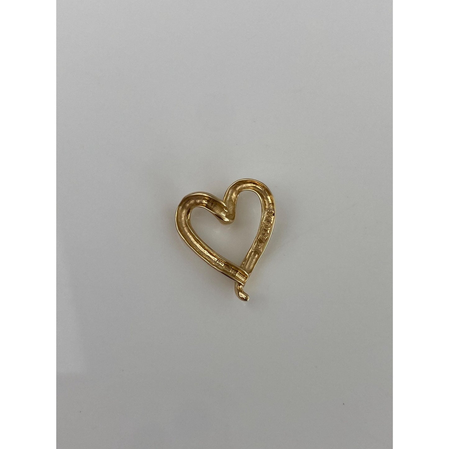 Solid 14k Yellow Gold Open Heart Charm