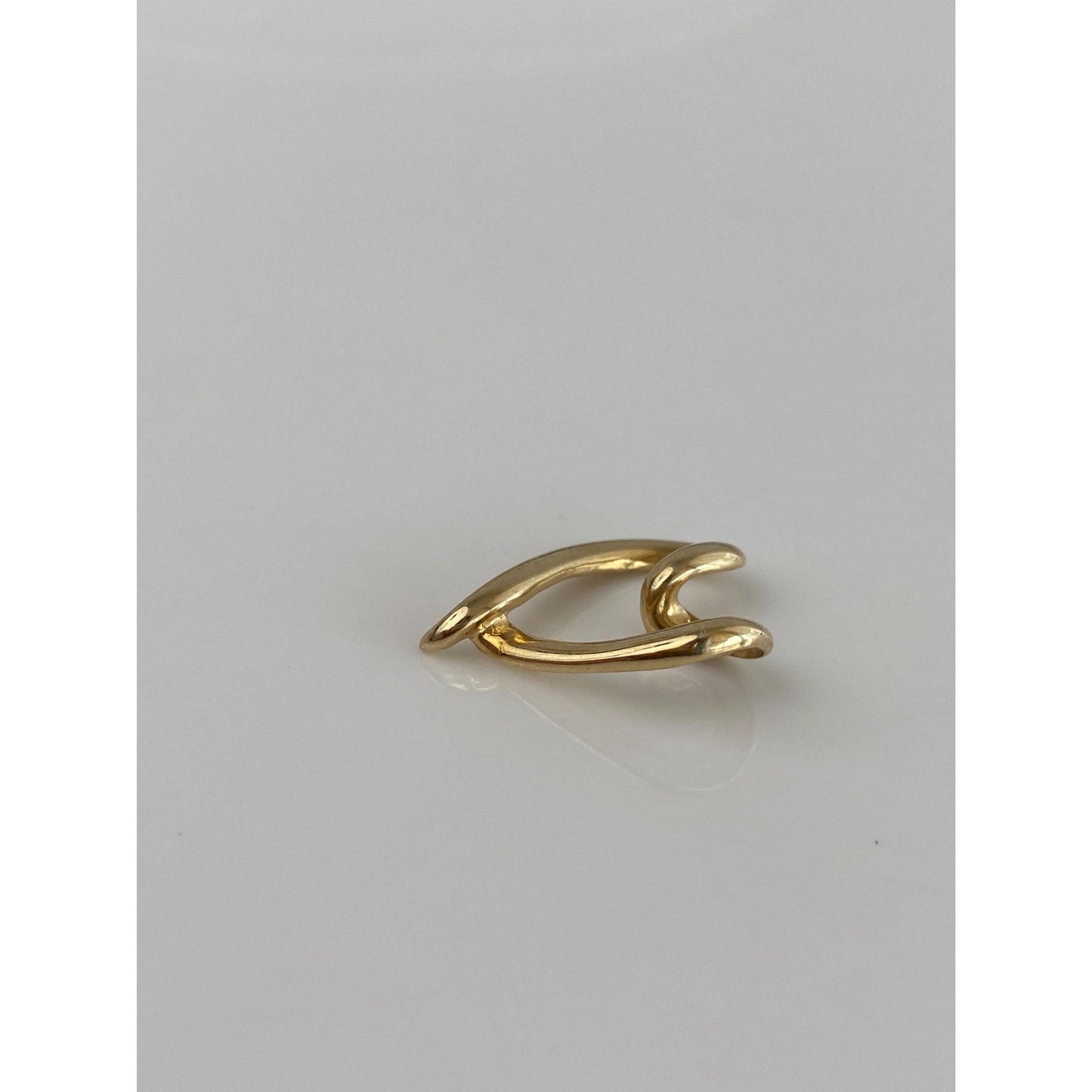 Solid 14k Yellow Gold Open Heart Charm