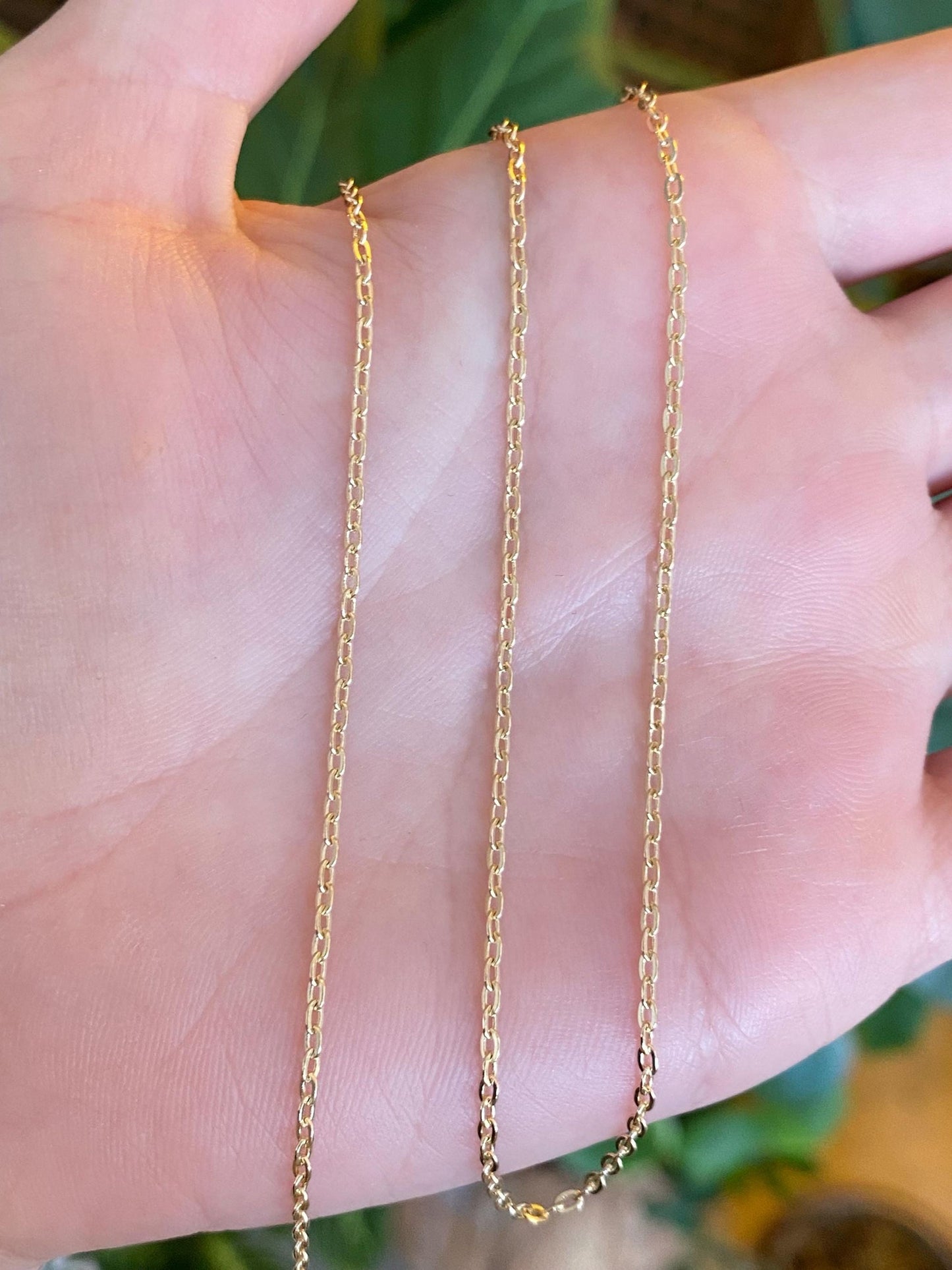 Vintage Solid 14k Yellow Gold Cable Chain Necklace - 15.75 inches