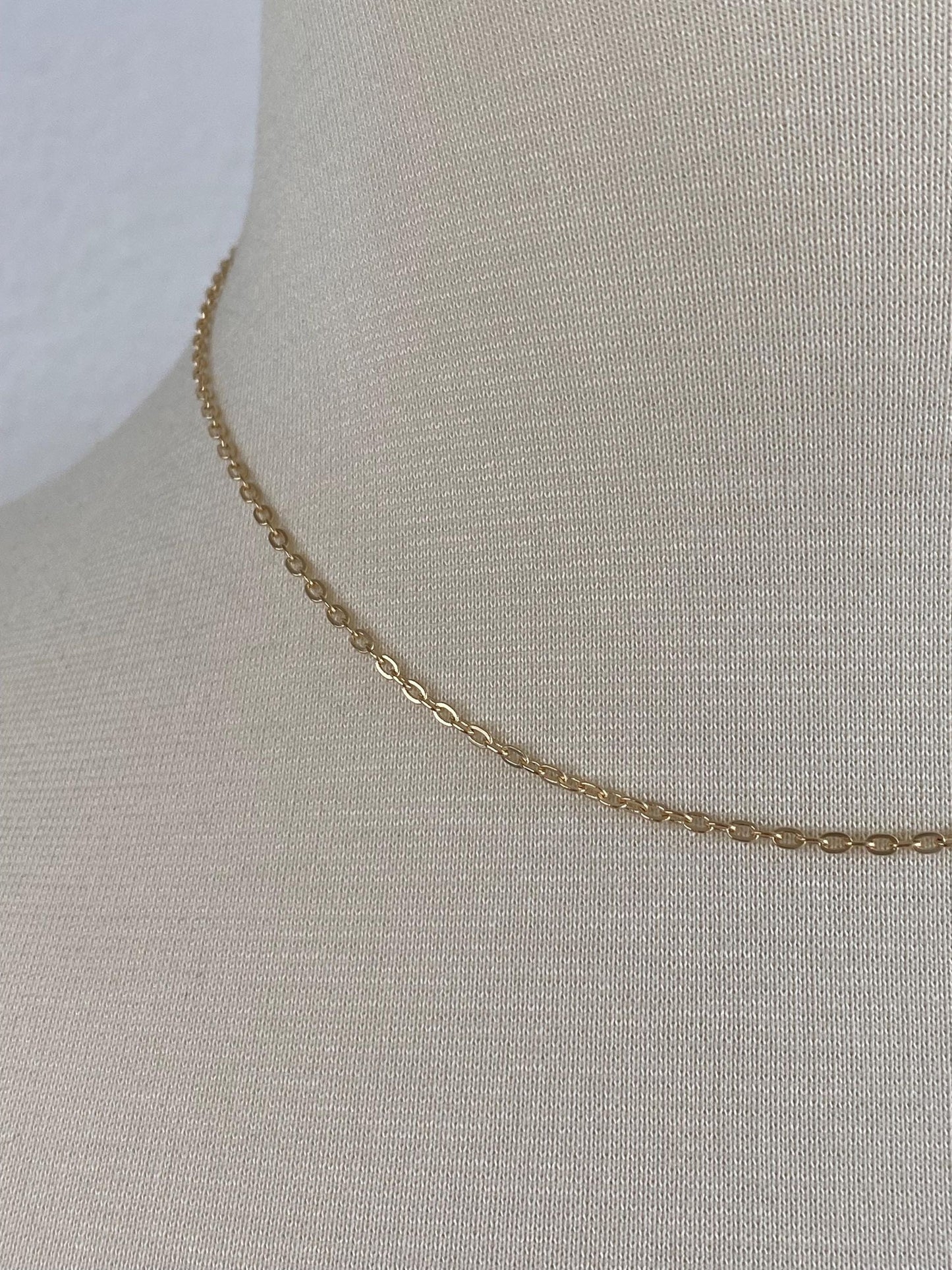 Vintage Solid 14k Yellow Gold Cable Chain Necklace - 15.75 inches