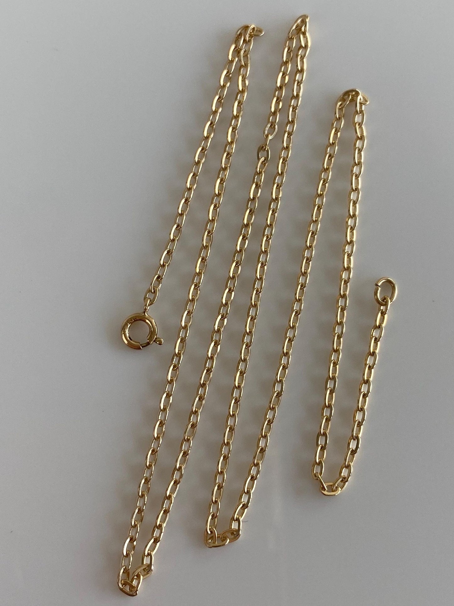 Vintage Solid 14k Yellow Gold Cable Chain Necklace - 15.75 inches