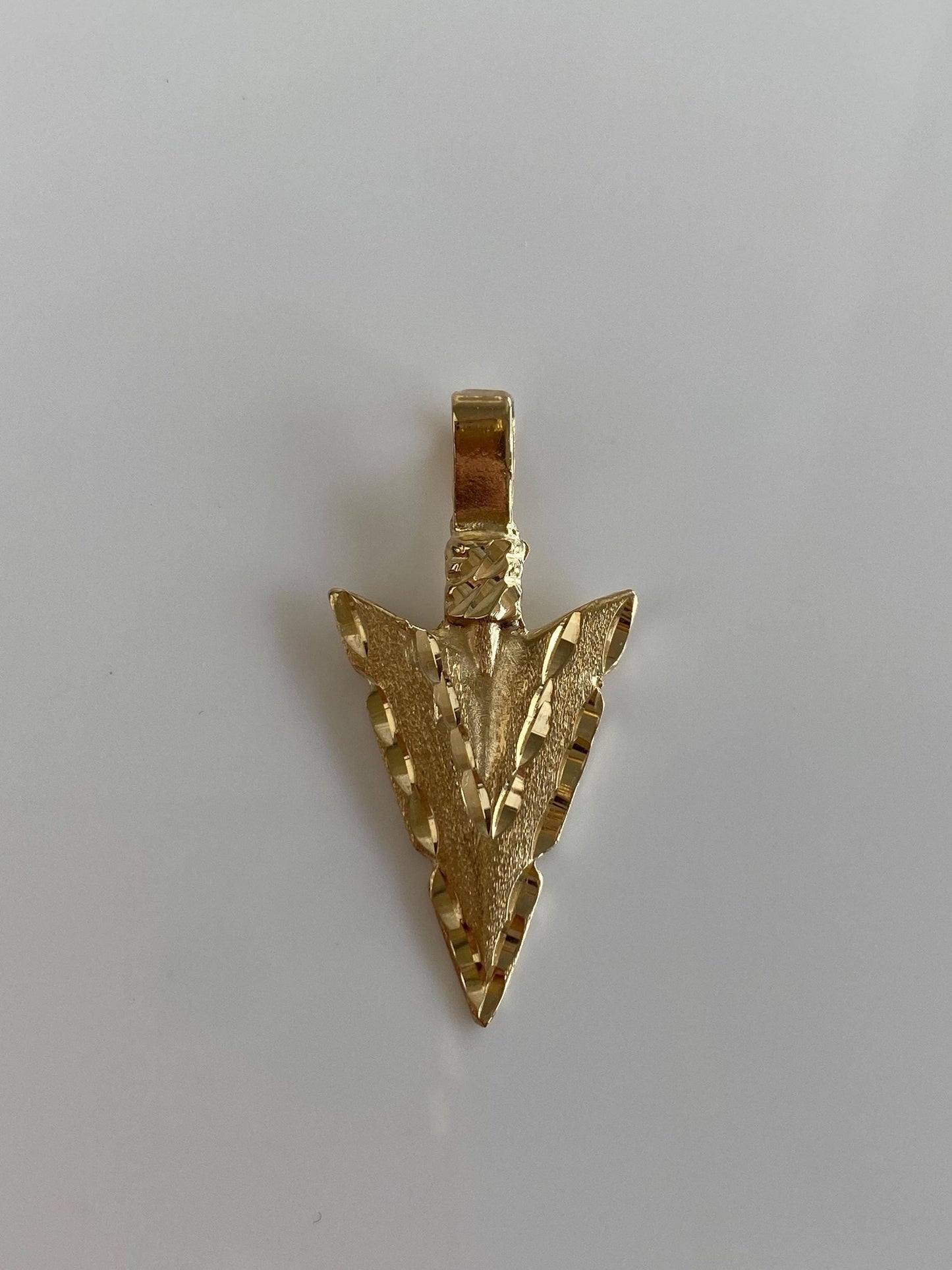 Vintage Solid 14k Yellow Gold Diamond Cut Arrowhead Charm