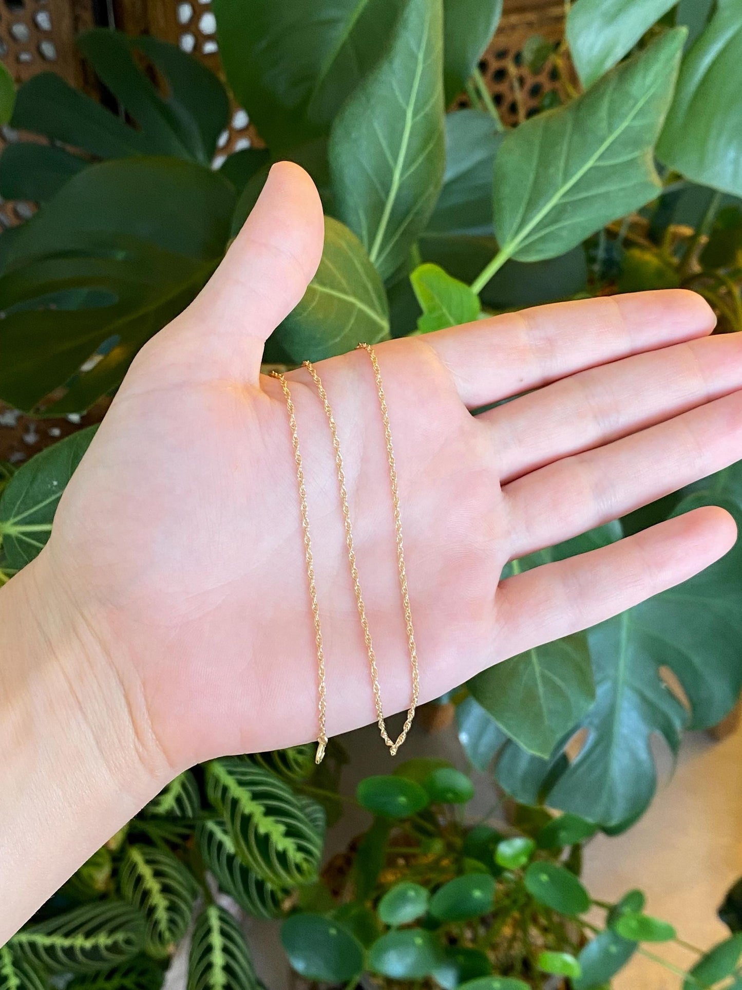 Vintage Solid 14k Yellow Gold Chain Necklace - 18.25 inches