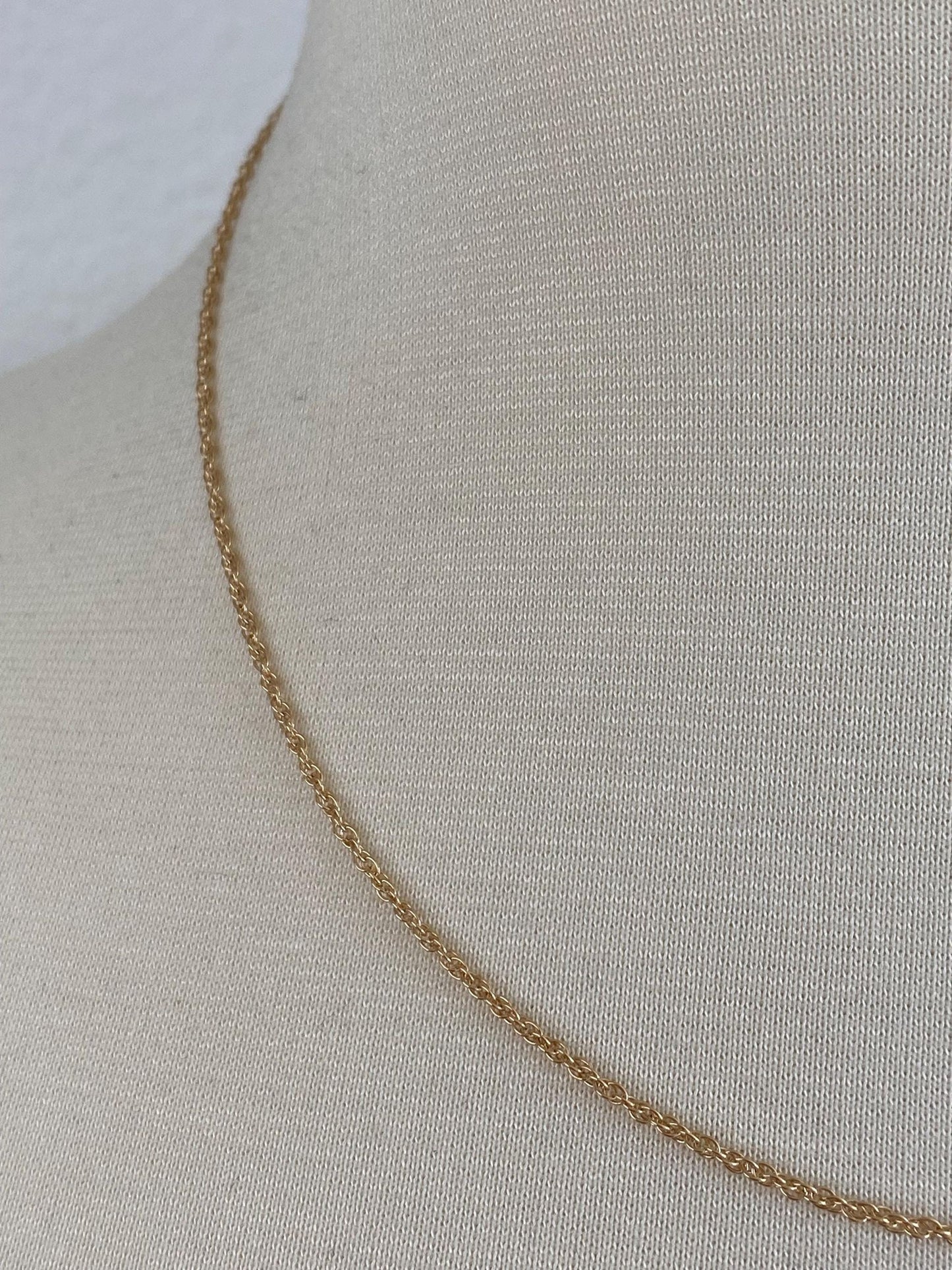 Vintage Solid 14k Yellow Gold Chain Necklace - 18.25 inches