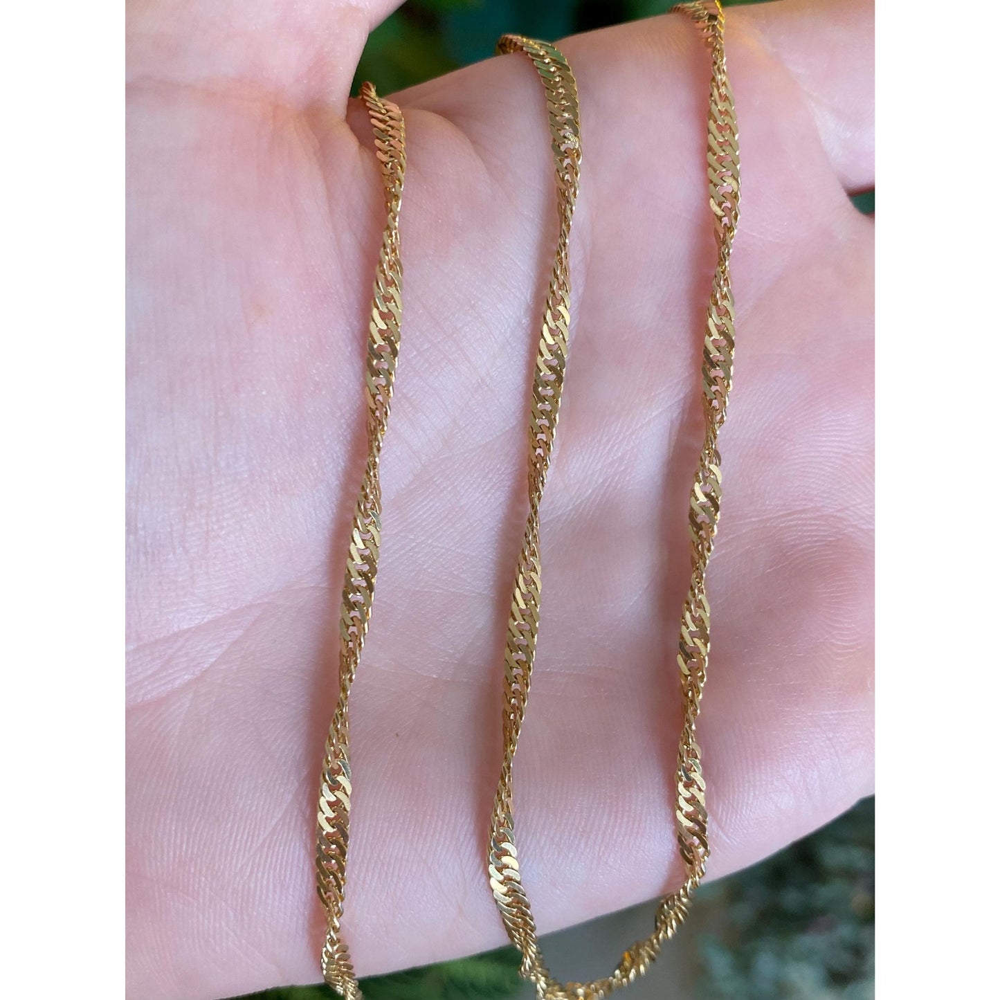 Vintage Solid 14k Yellow Gold Long Twist Chain Necklace - 28.25 inches
