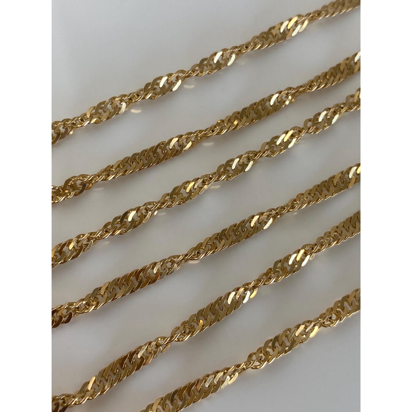 Vintage Solid 14k Yellow Gold Long Twist Chain Necklace - 28.25 inches