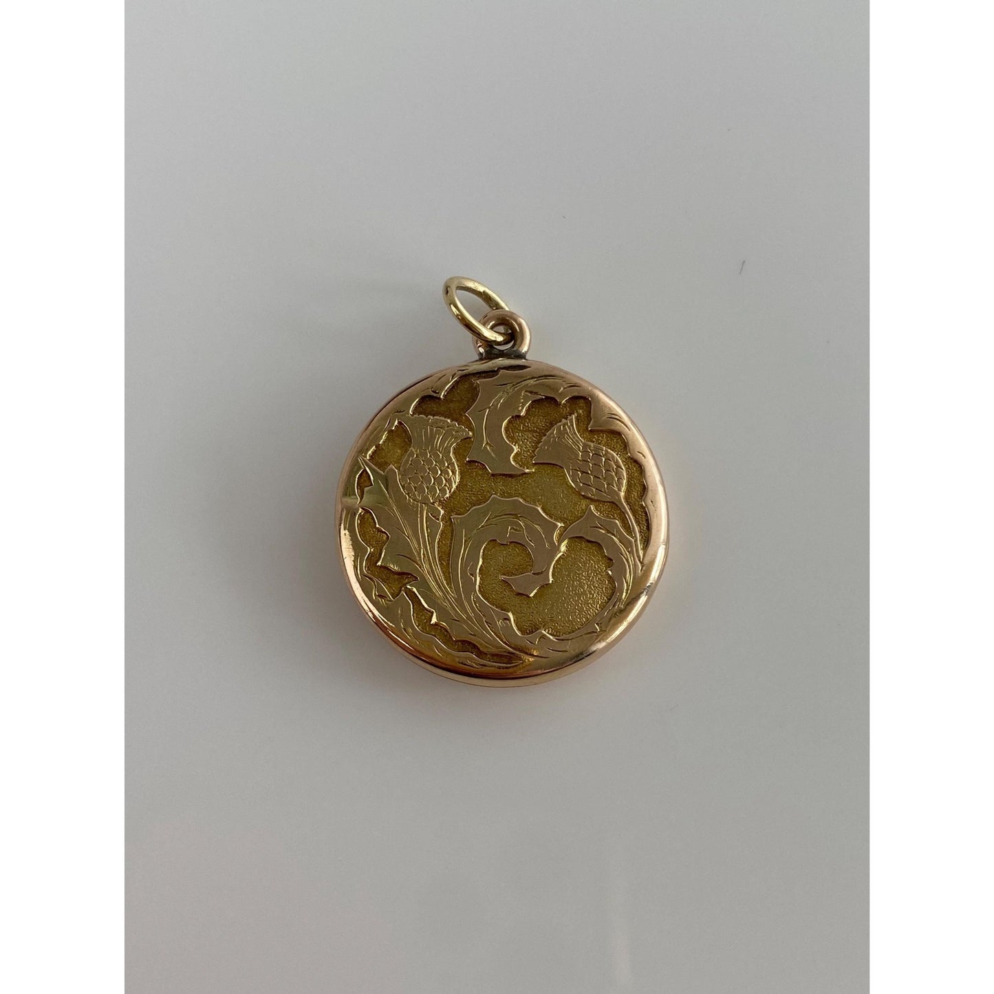 Vintage Solid 14k Yellow Gold Monogram Floral Locket Charm