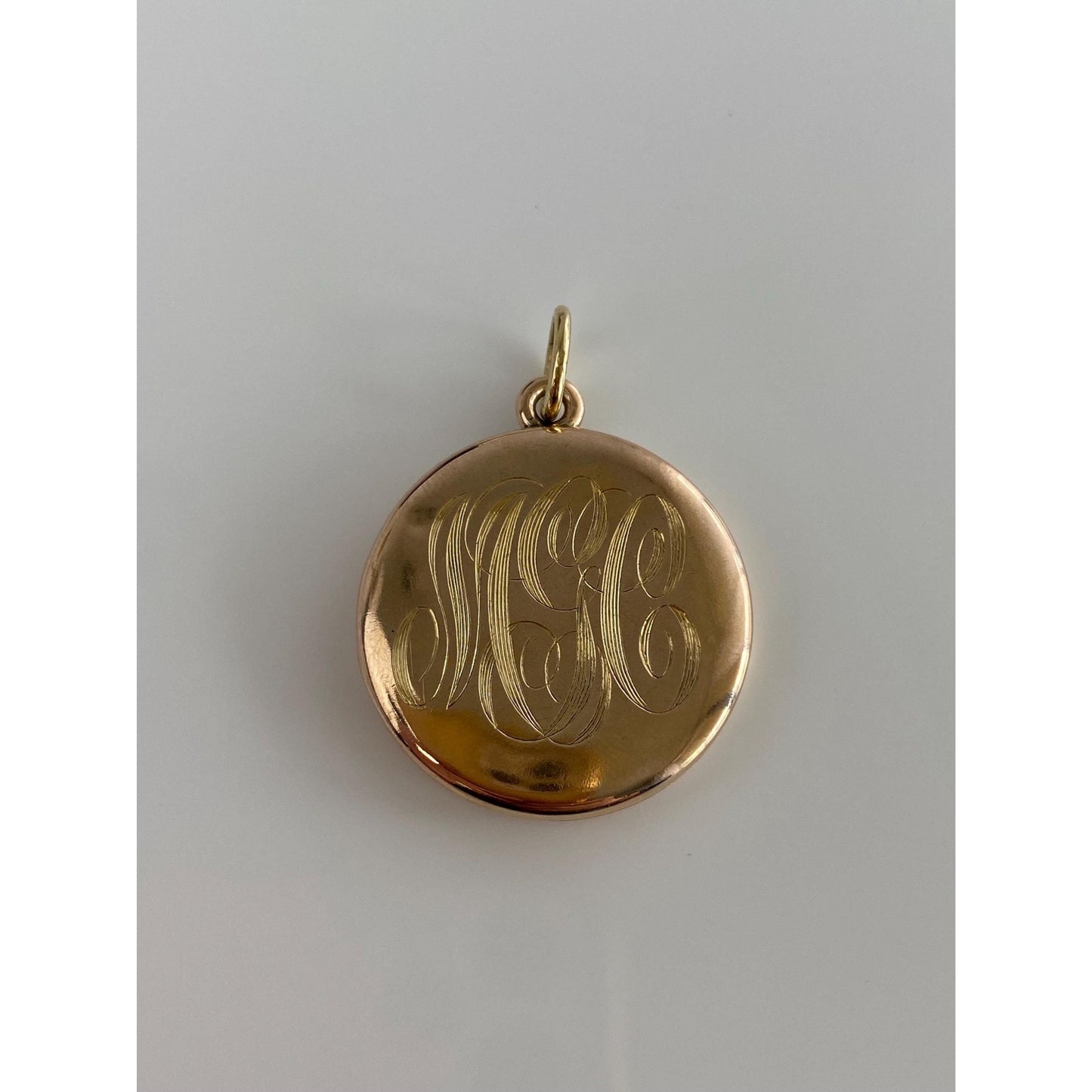 Vintage Solid 14k Yellow Gold Monogram Floral Locket Charm