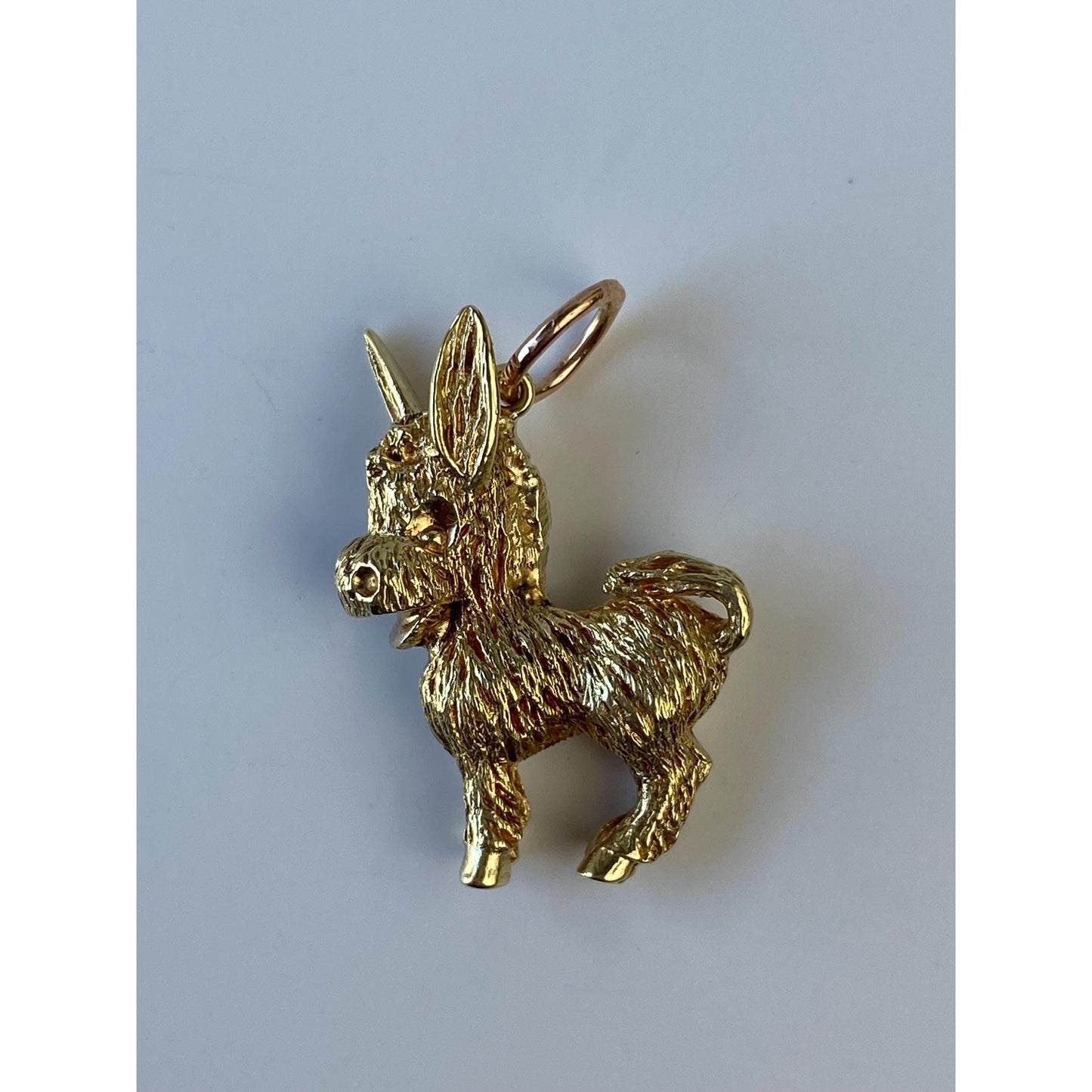 Vintage Solid 14k Yellow Gold Donkey Burro Charm