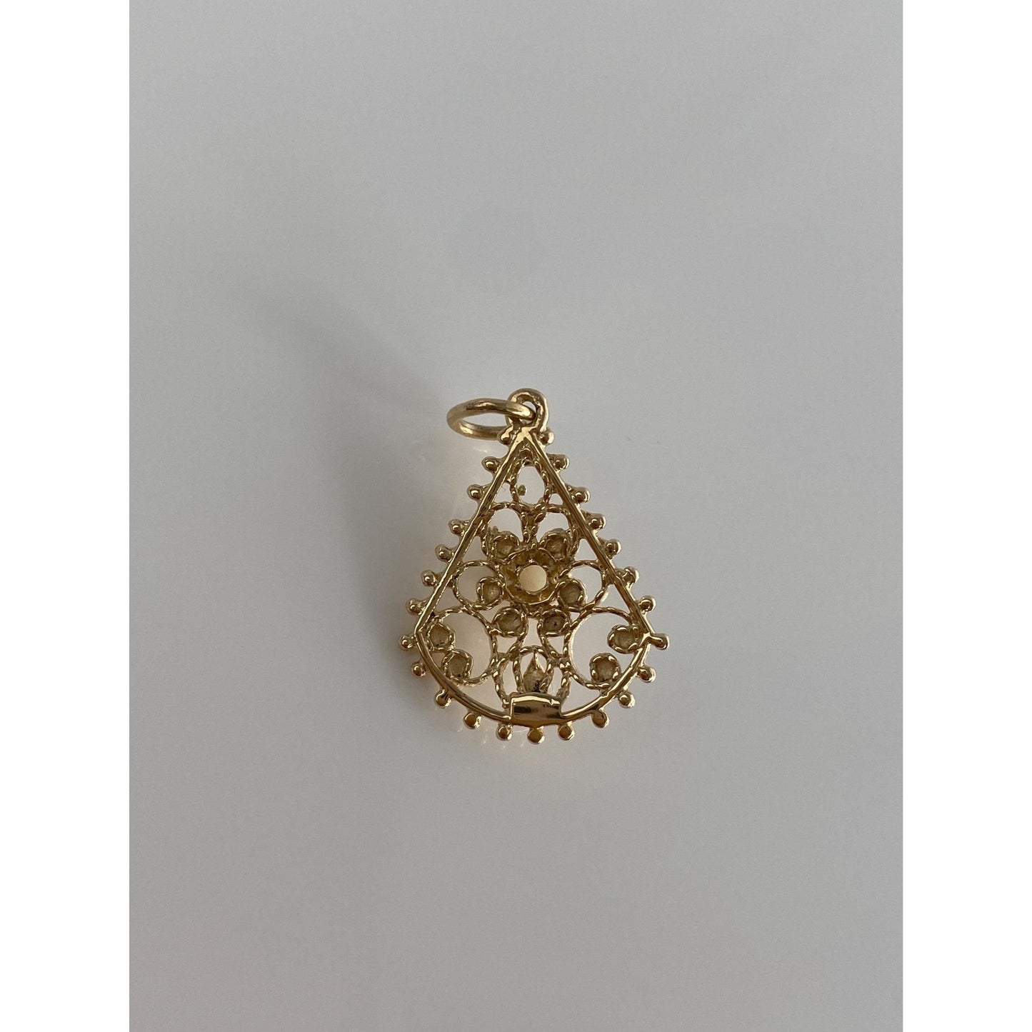 Vintage Solid 14k Yellow Gold Opal Charm