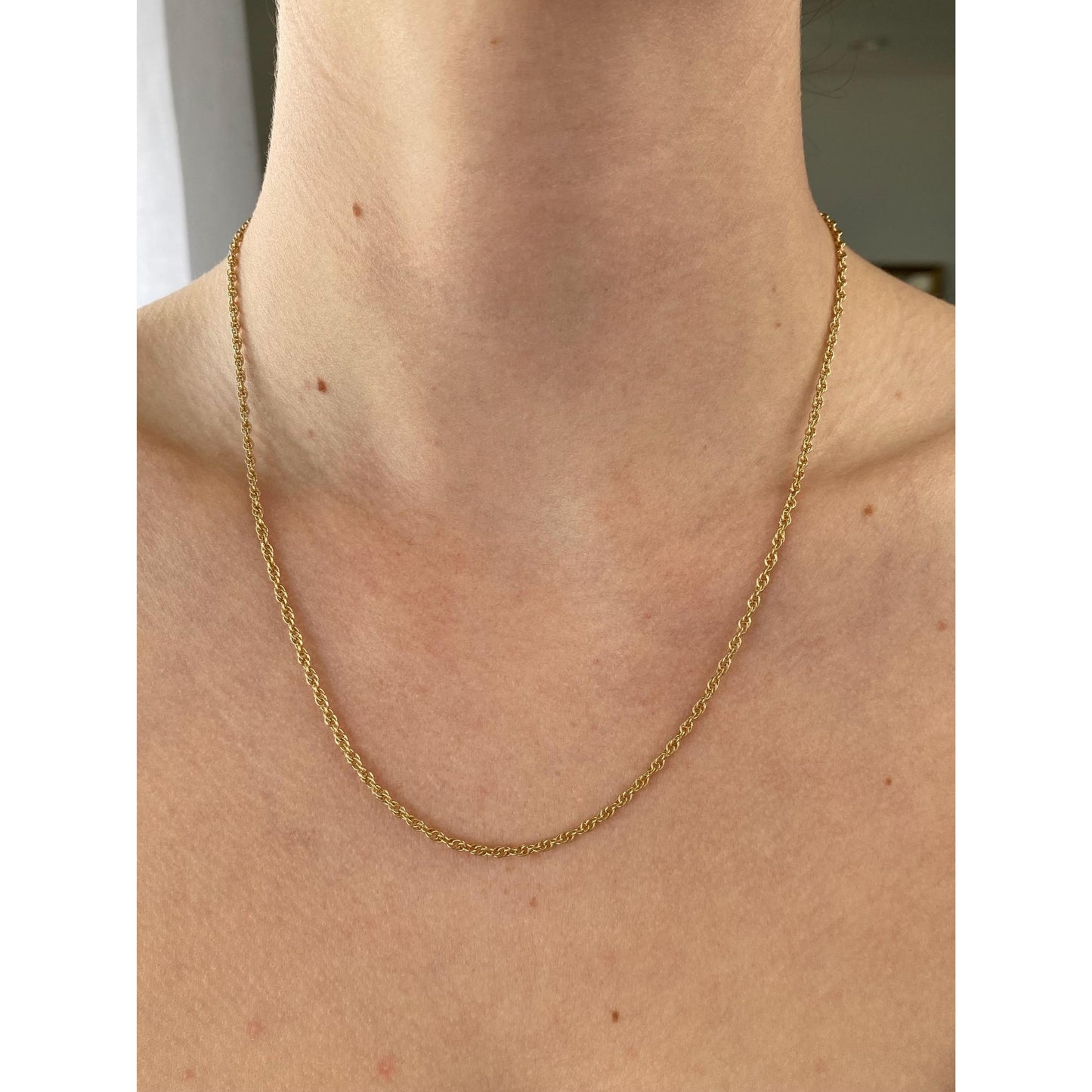 Vintage Solid 14k Yellow Gold Chain Necklace - 18.5 inches