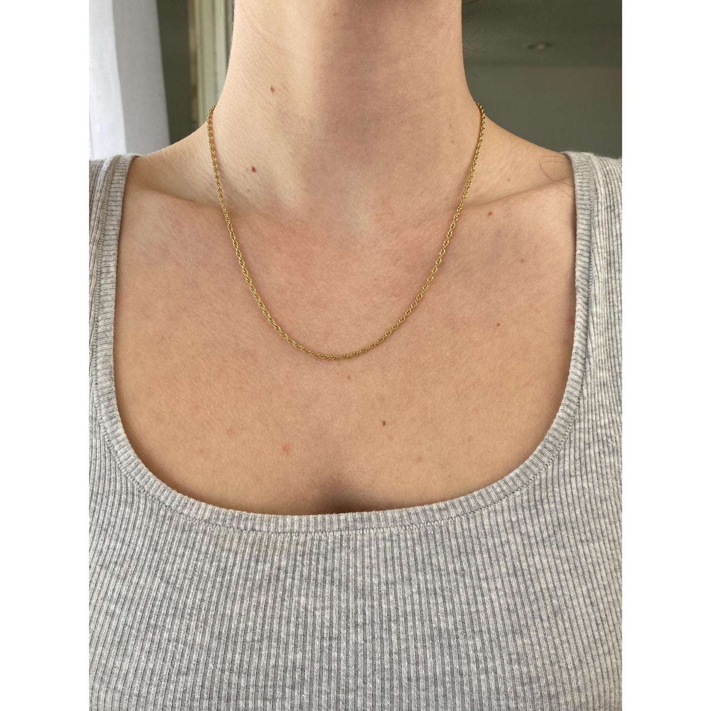 Vintage Solid 14k Yellow Gold Chain Necklace - 18.5 inches